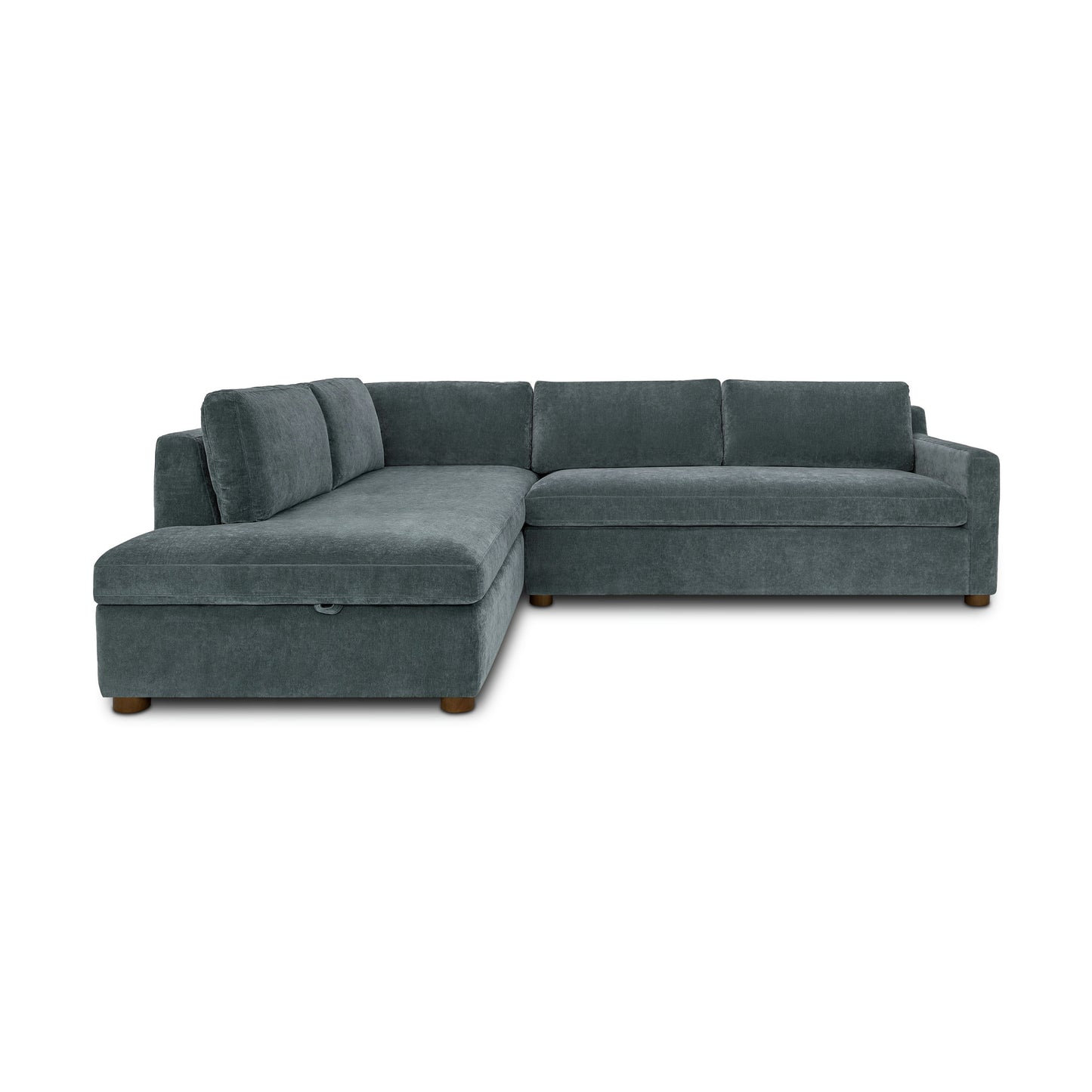 Madero 116" Left-facing Sleeper Bumper Chaise Sectional | Boreal Blue