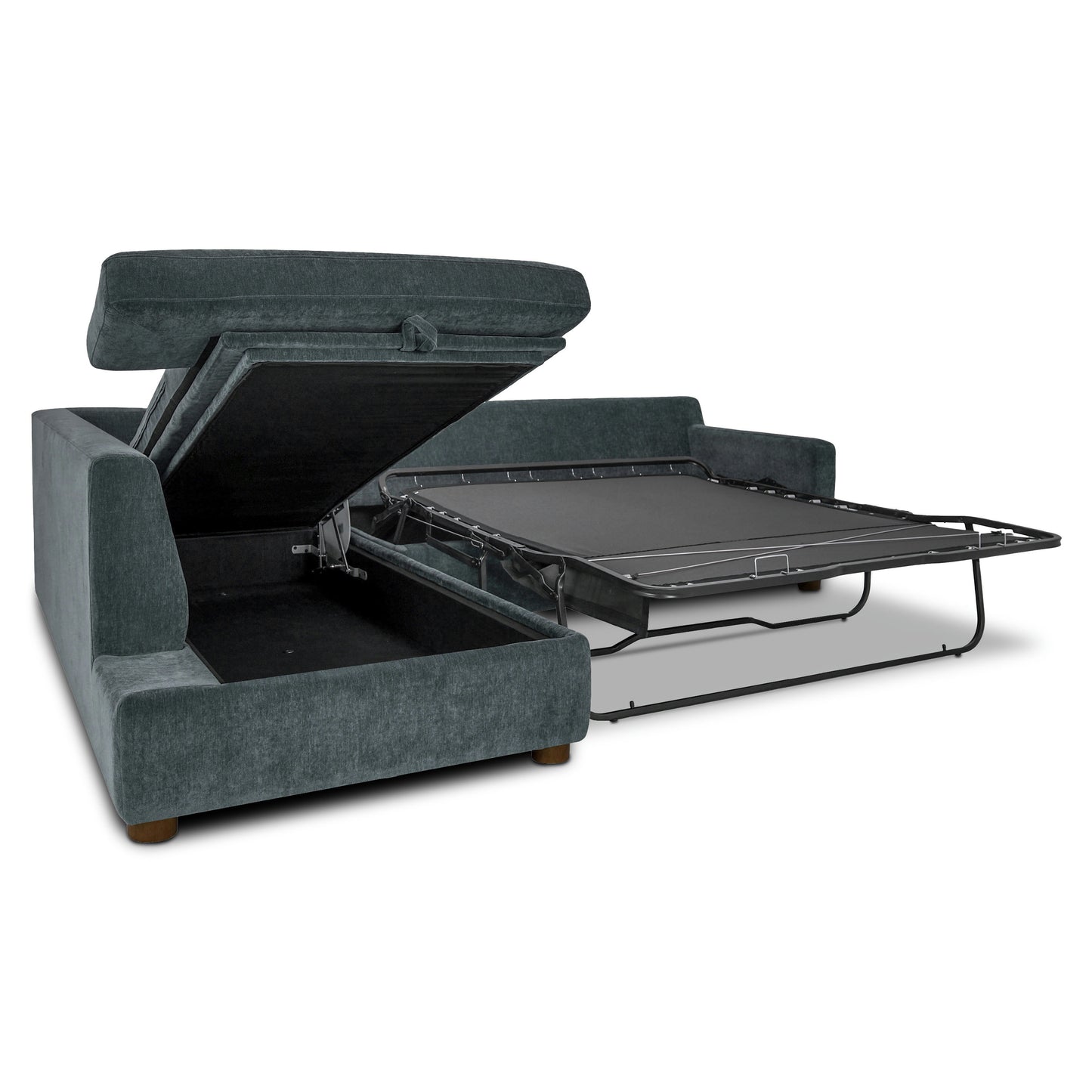 Madero 116" Left-facing Sleeper Bumper Chaise Sectional | Boreal Blue