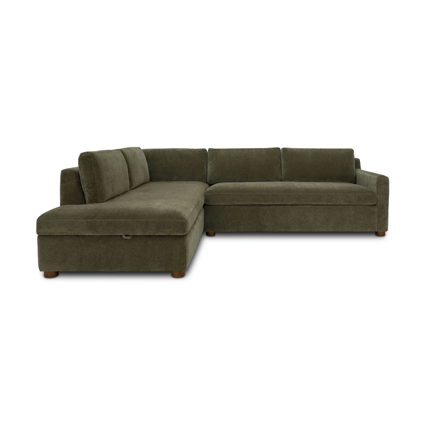 Madero 116" Left-facing Sleeper Bumper Chaise Sectional | Lume Green