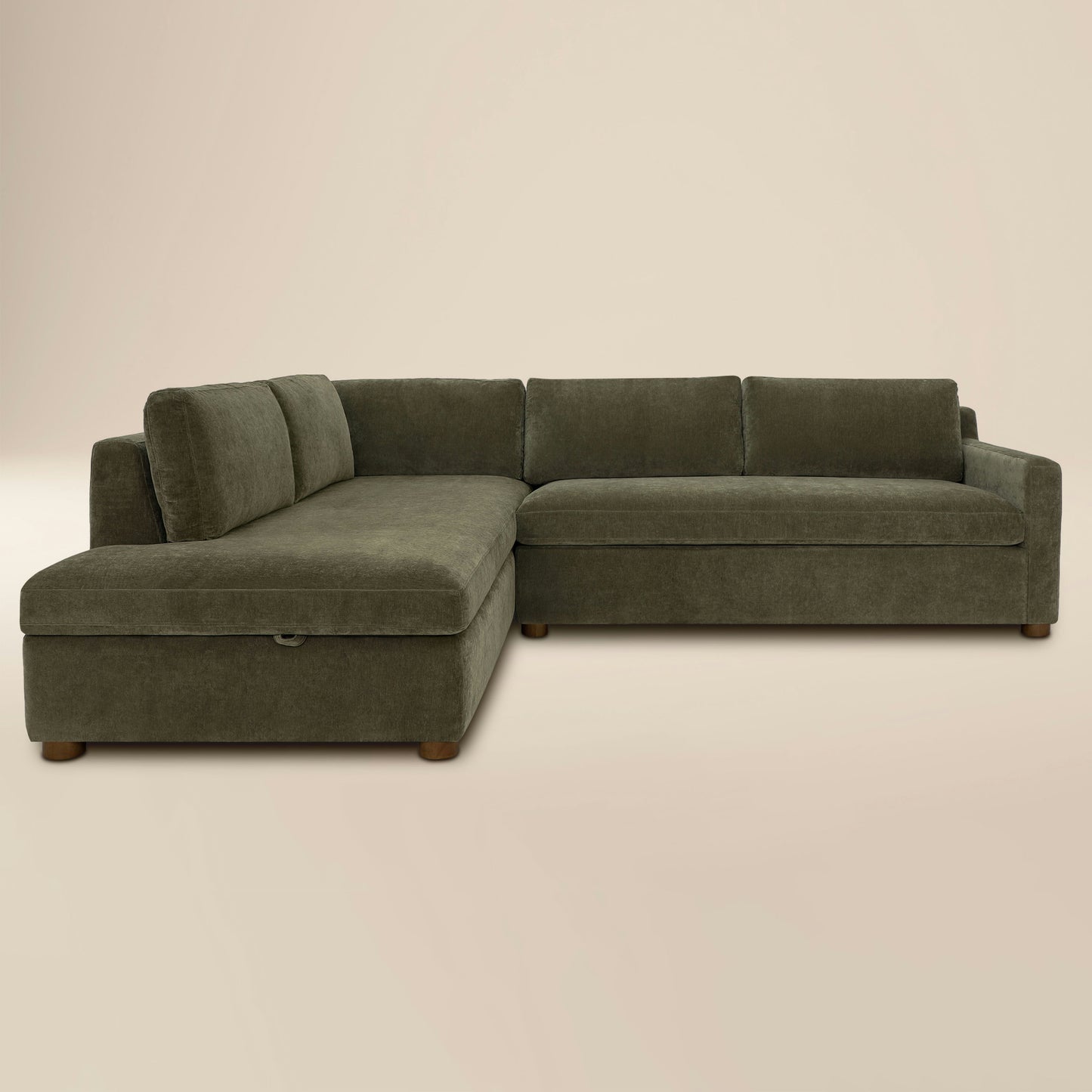Madero 116" Left-facing Sleeper Bumper Chaise Sectional | Lume Green