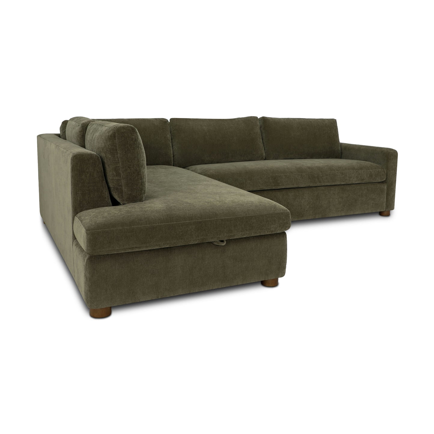 Madero 116" Left-facing Sleeper Bumper Chaise Sectional | Lume Green
