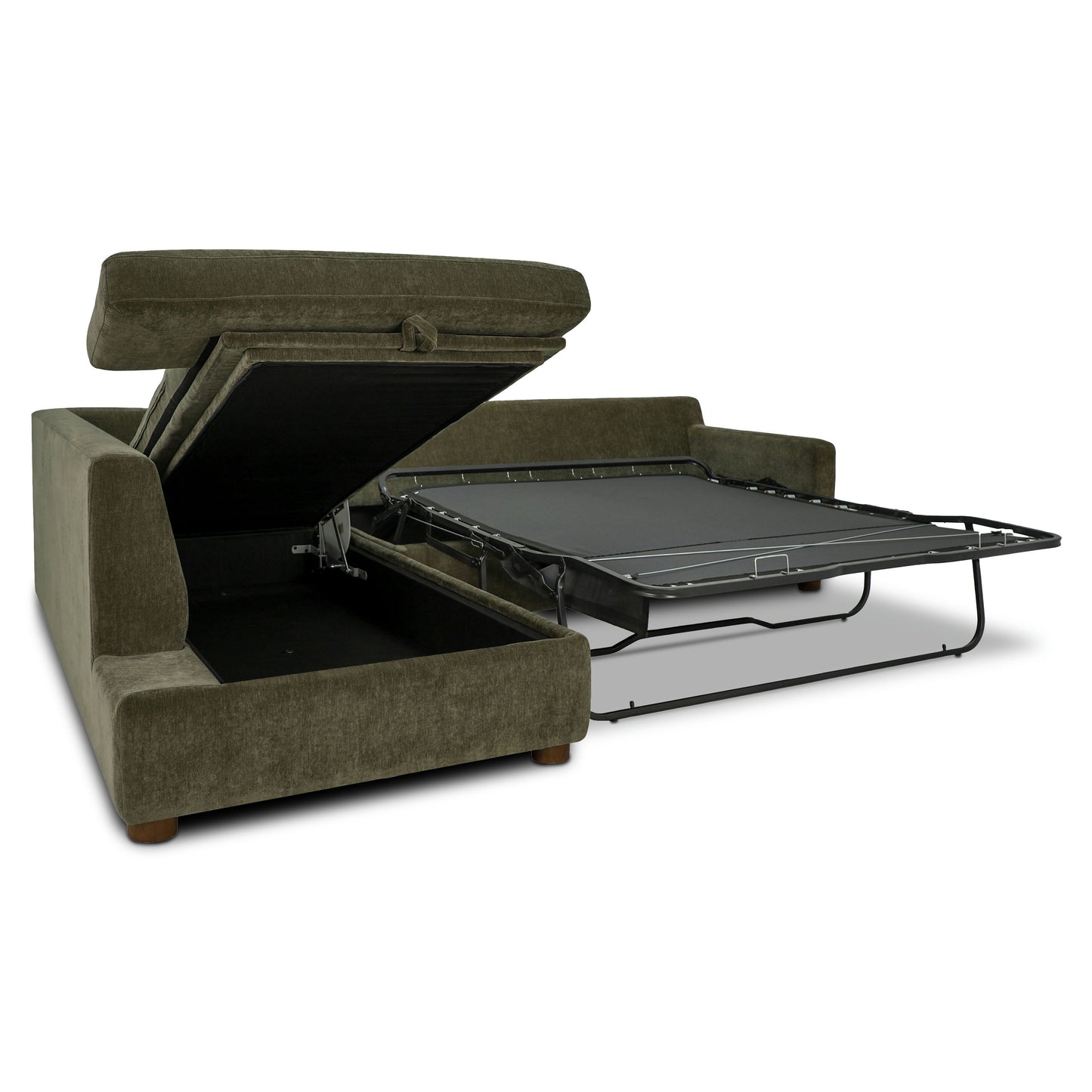 Madero 116" Left-facing Sleeper Bumper Chaise Sectional | Lume Green