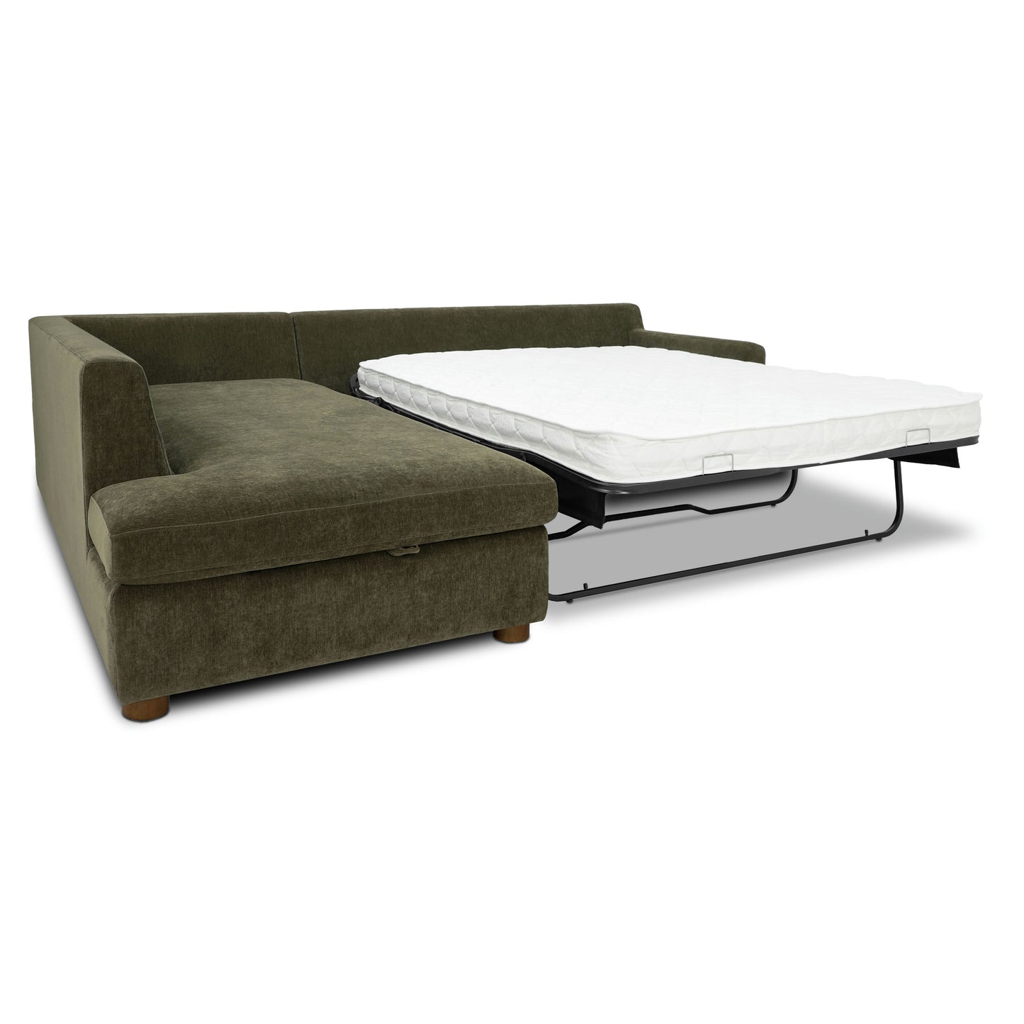 Madero 116" Left-facing Sleeper Bumper Chaise Sectional | Lume Green