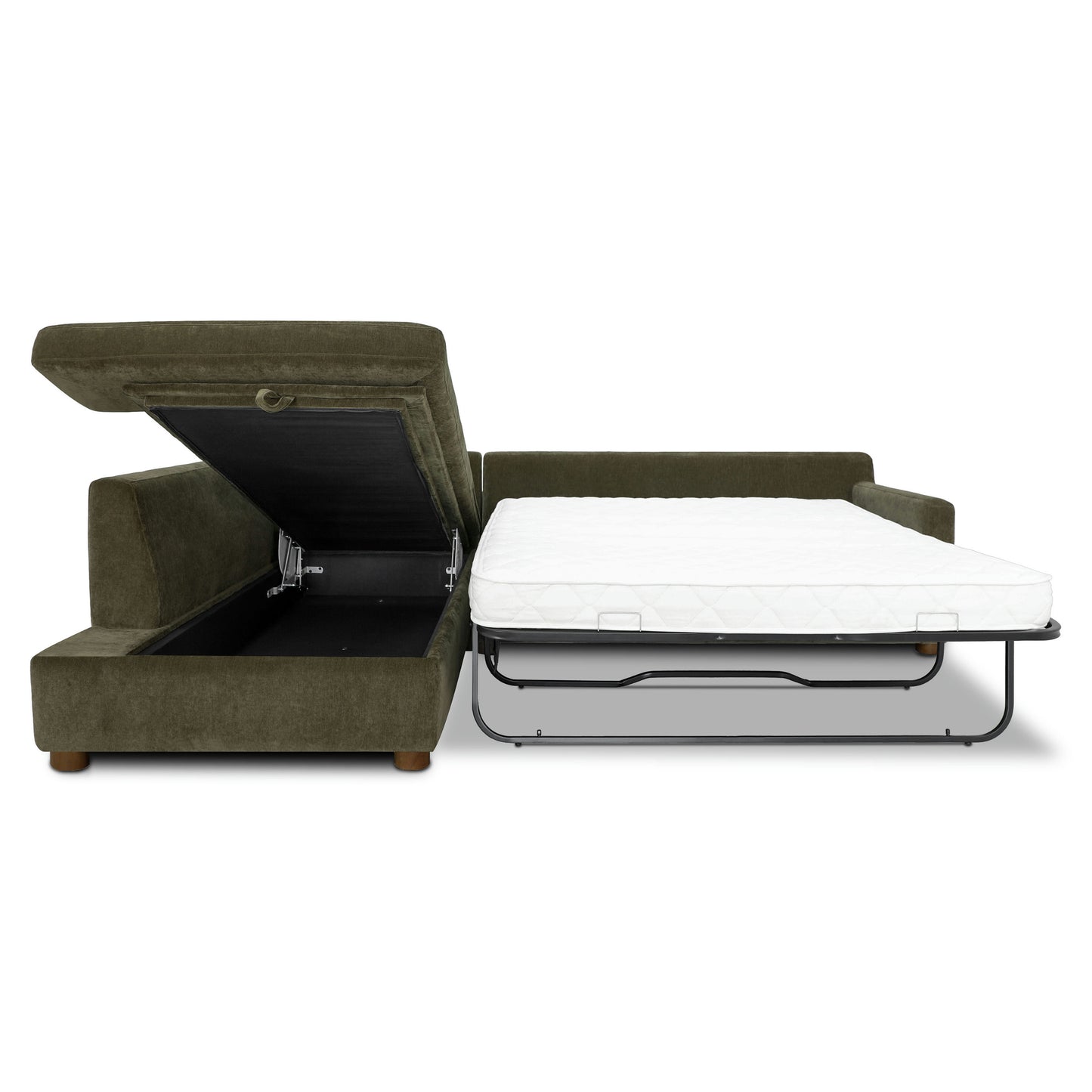 Madero 116" Left-facing Sleeper Bumper Chaise Sectional | Lume Green