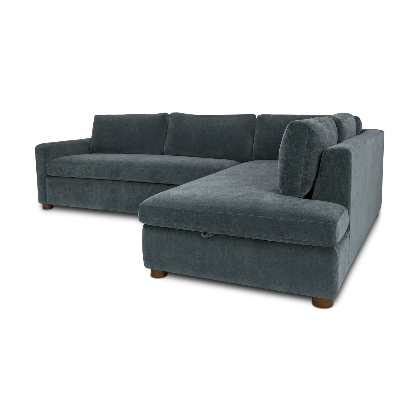 Madero 116" Right-facing Sleeper Bumper Chaise Sectional | Boreal Blue