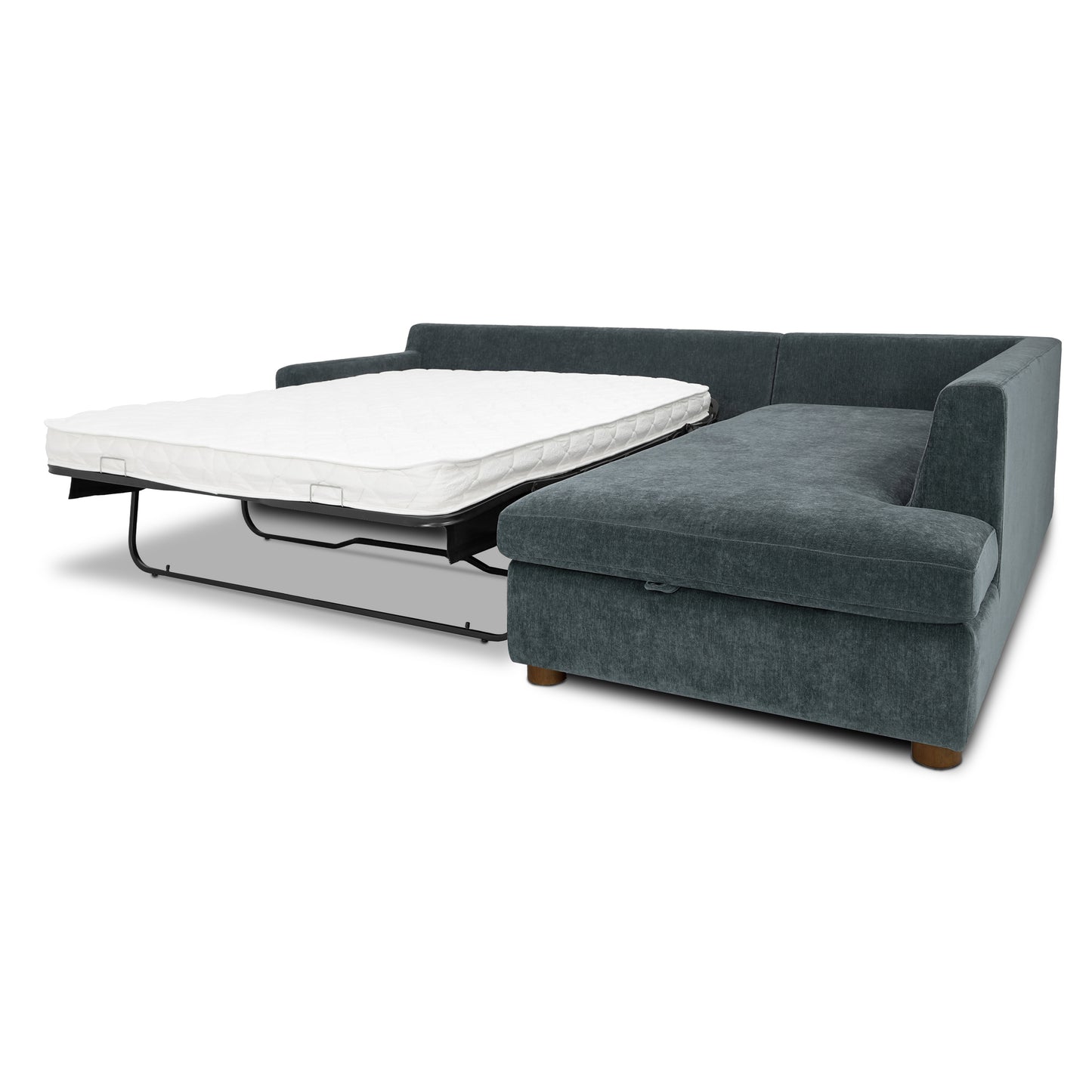 Madero 116" Right-facing Sleeper Bumper Chaise Sectional | Boreal Blue