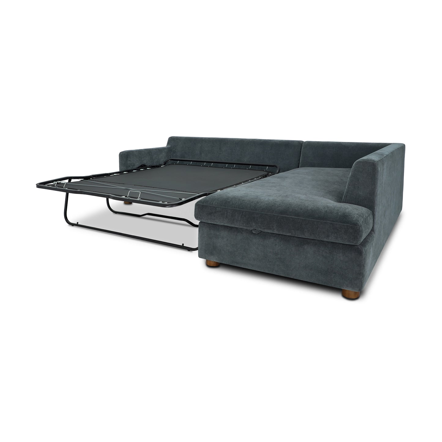 Madero 116" Right-facing Sleeper Bumper Chaise Sectional | Boreal Blue