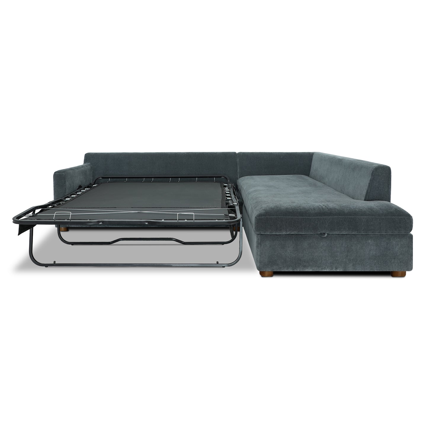 Madero 116" Right-facing Sleeper Bumper Chaise Sectional | Boreal Blue