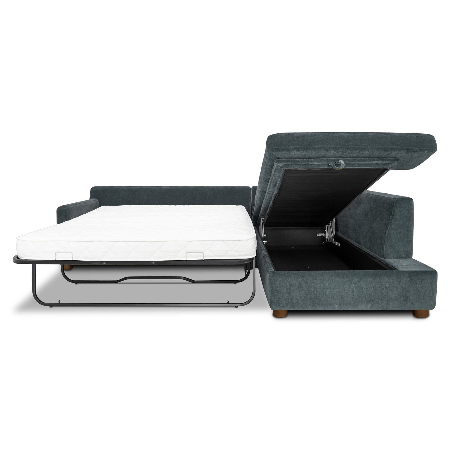 Madero 116" Right-facing Sleeper Bumper Chaise Sectional | Boreal Blue