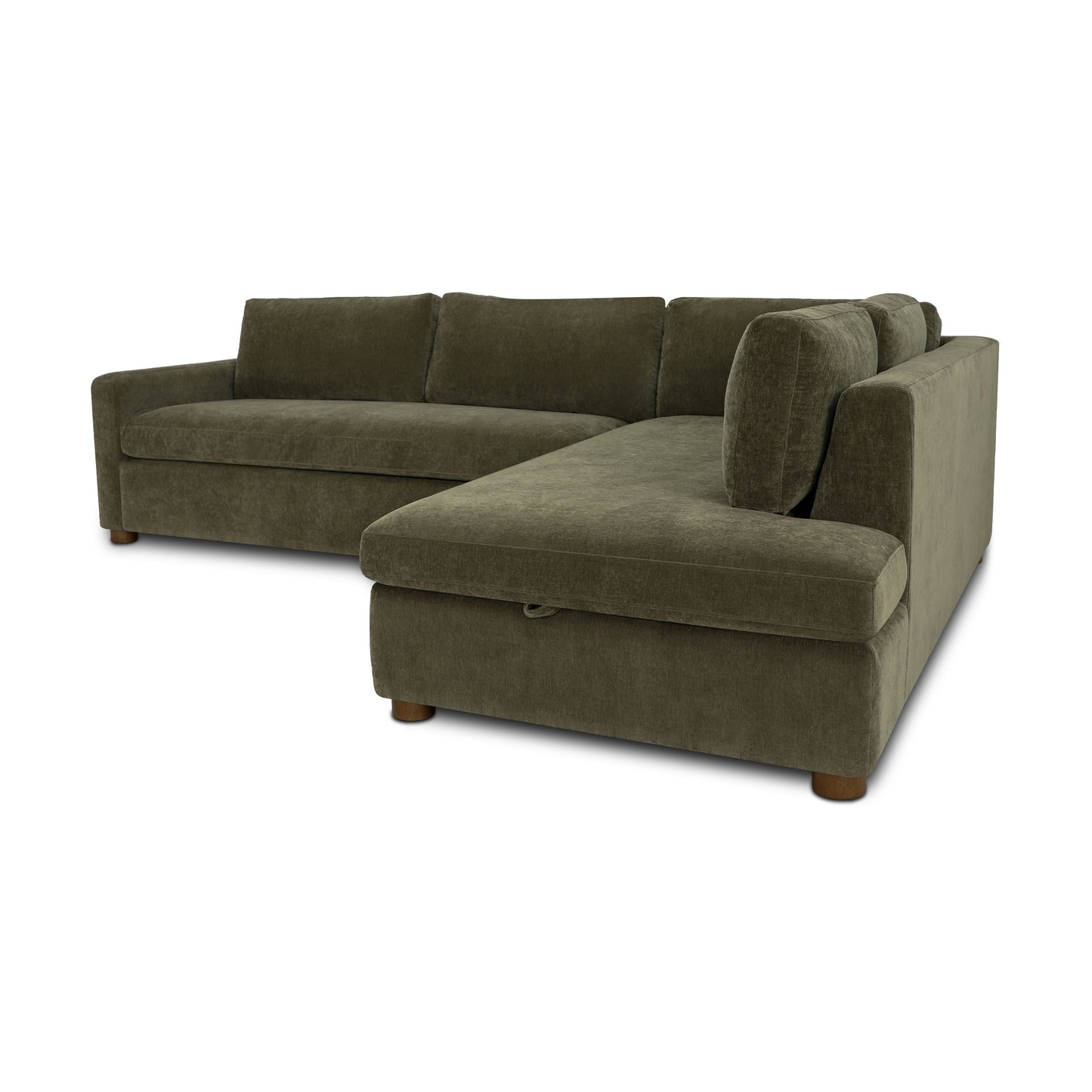 Madero 116" Right-facing Sleeper Bumper Chaise Sectional | Lume Green
