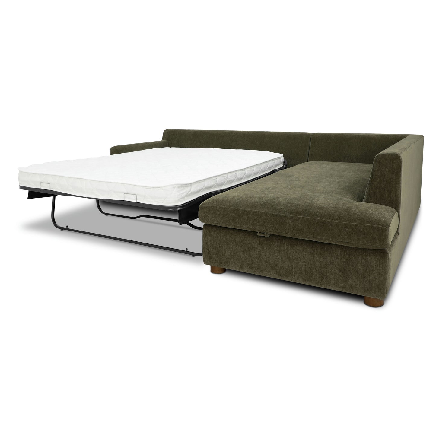 Madero 116" Right-facing Sleeper Bumper Chaise Sectional | Lume Green