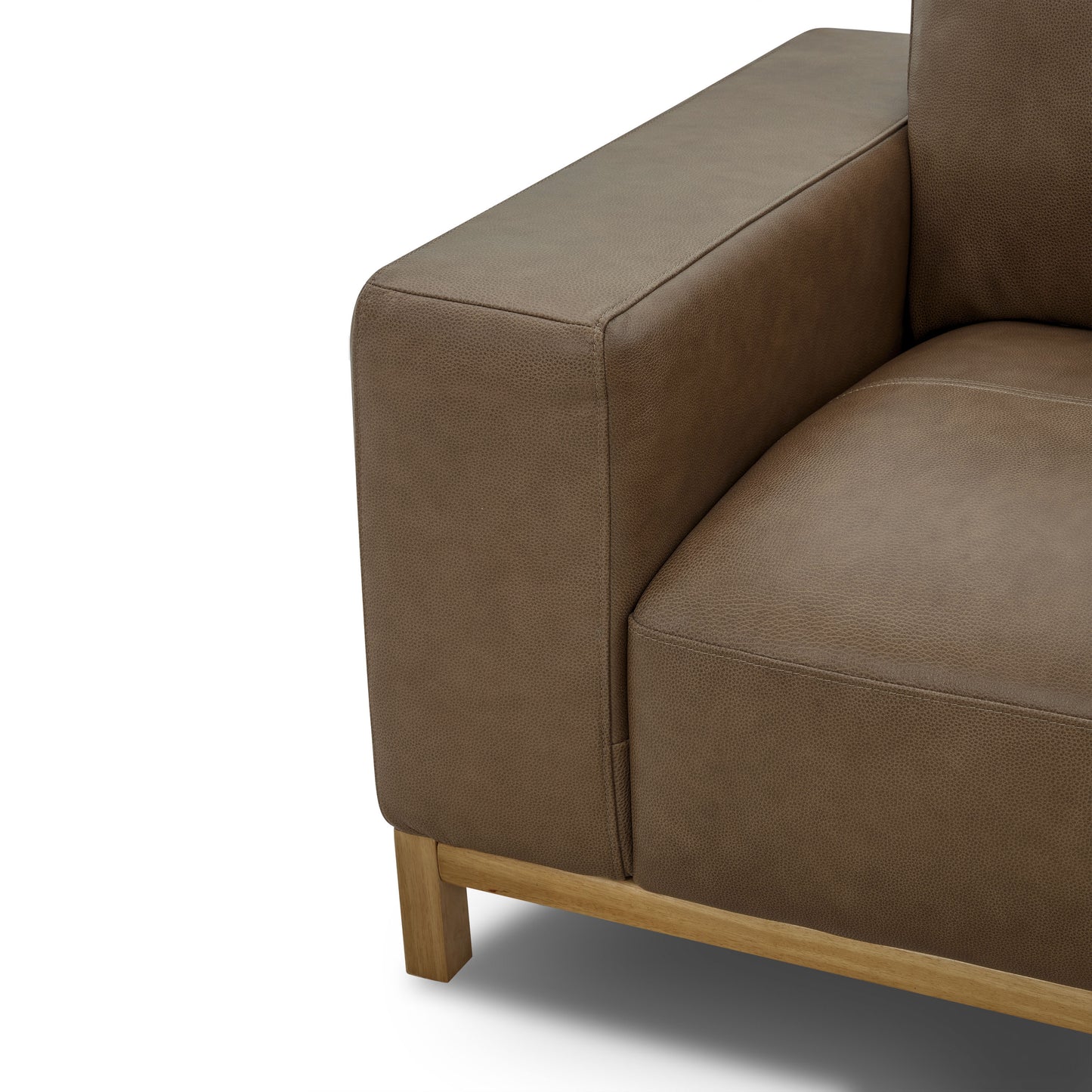 Denton 115" Leather L-Shaped Sectional | Chestnut Brown