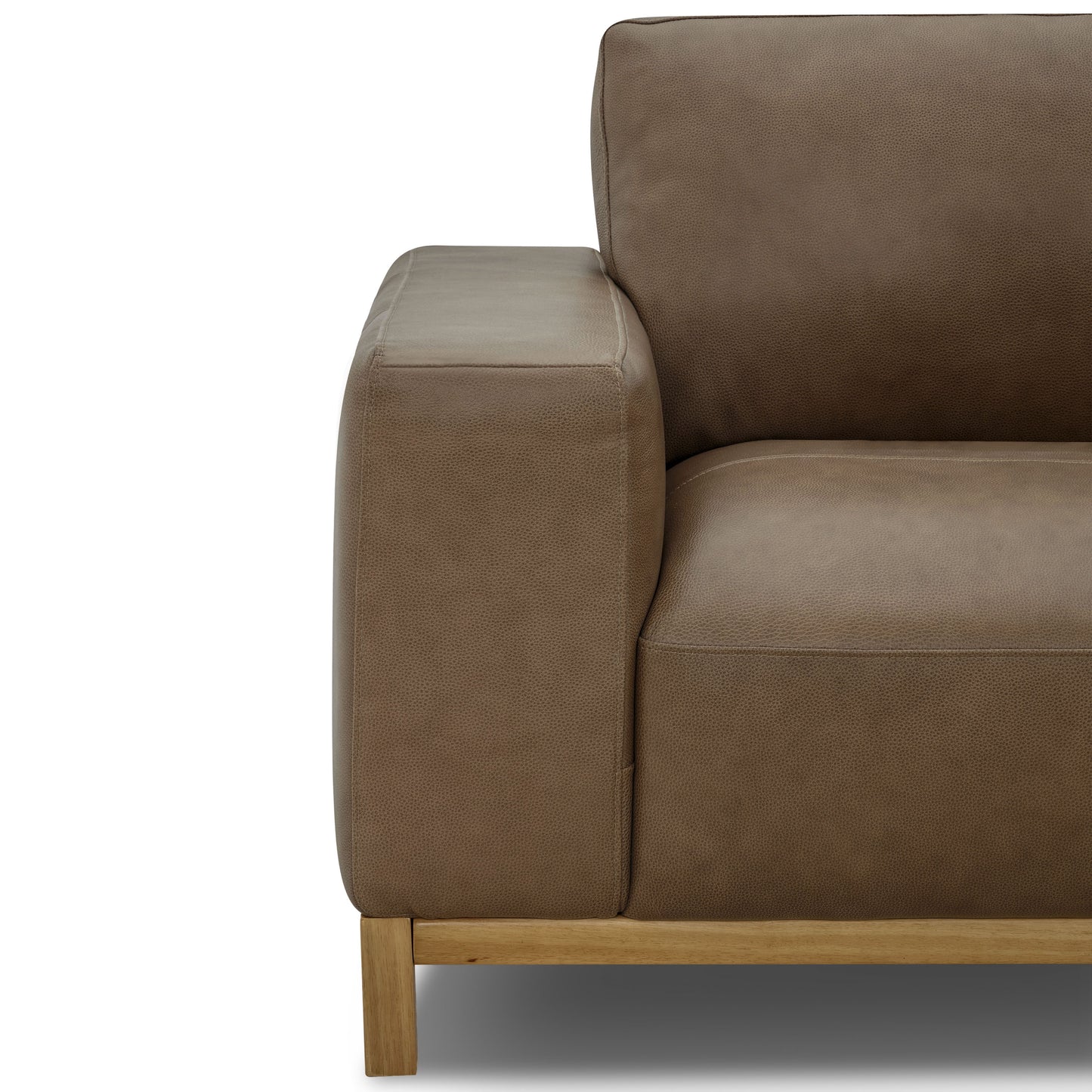 Denton 115" Leather L-Shaped Sectional | Chestnut Brown