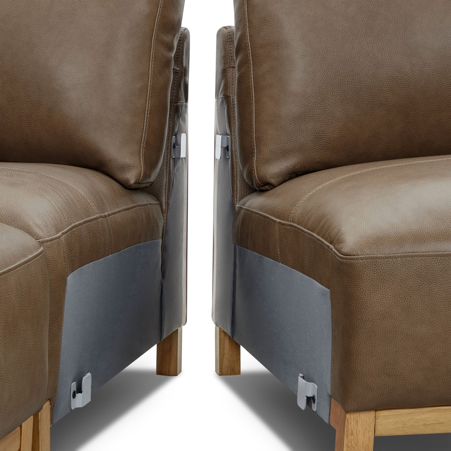 Denton 115" Leather L-Shaped Sectional | Chestnut Brown