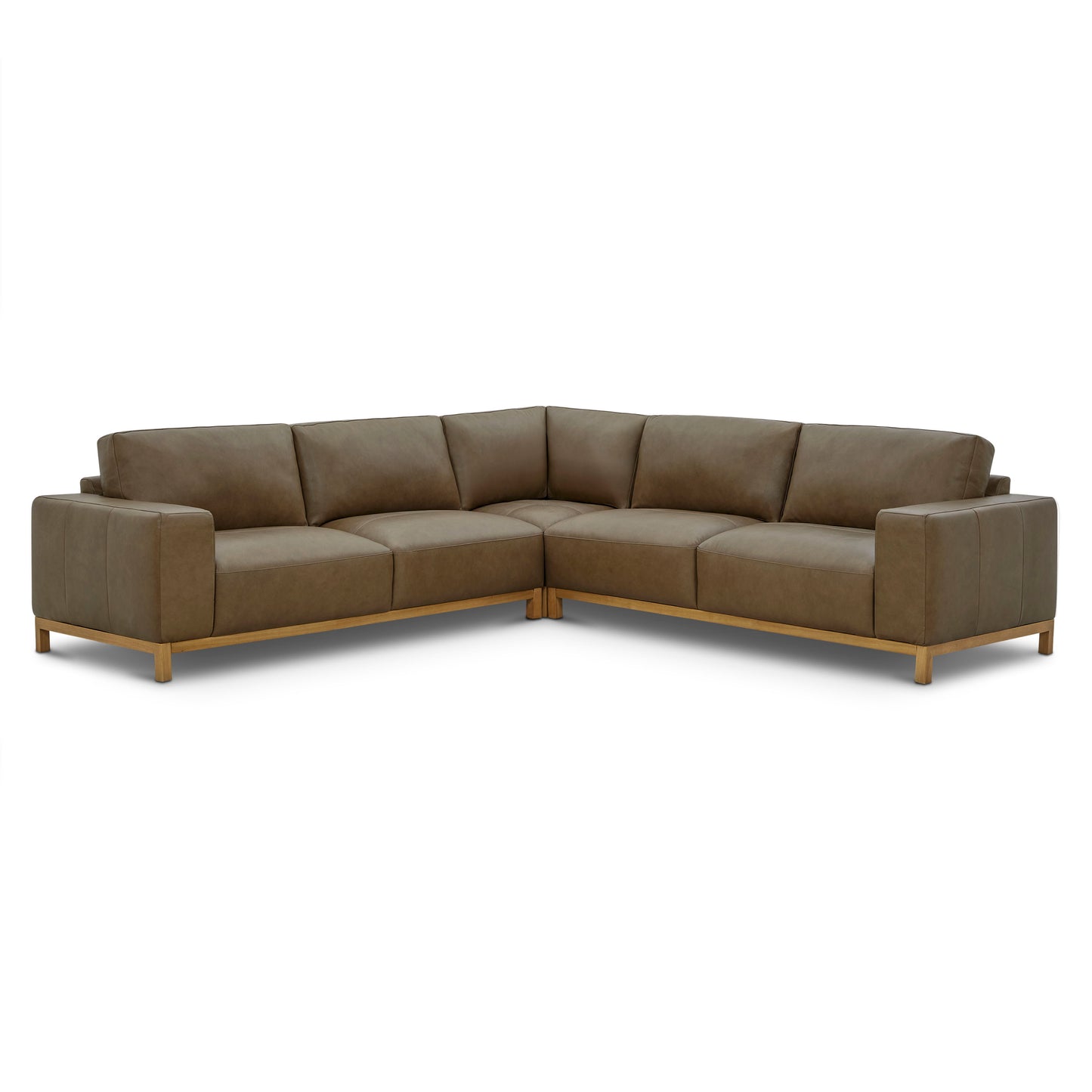 Denton 115" Leather L-Shaped Sectional | Chestnut Brown