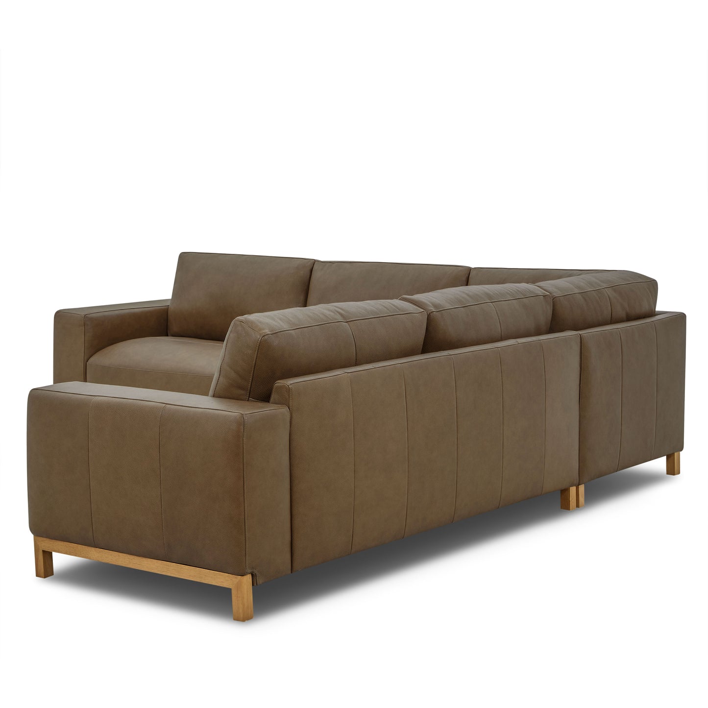 Denton 115" Leather L-Shaped Sectional | Chestnut Brown