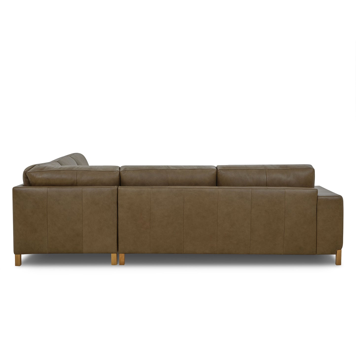 Denton 115" Leather L-Shaped Sectional | Chestnut Brown