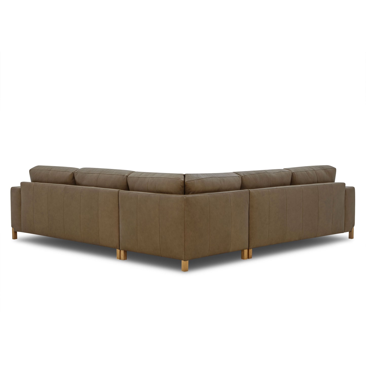 Denton 115" Leather L-Shaped Sectional | Chestnut Brown