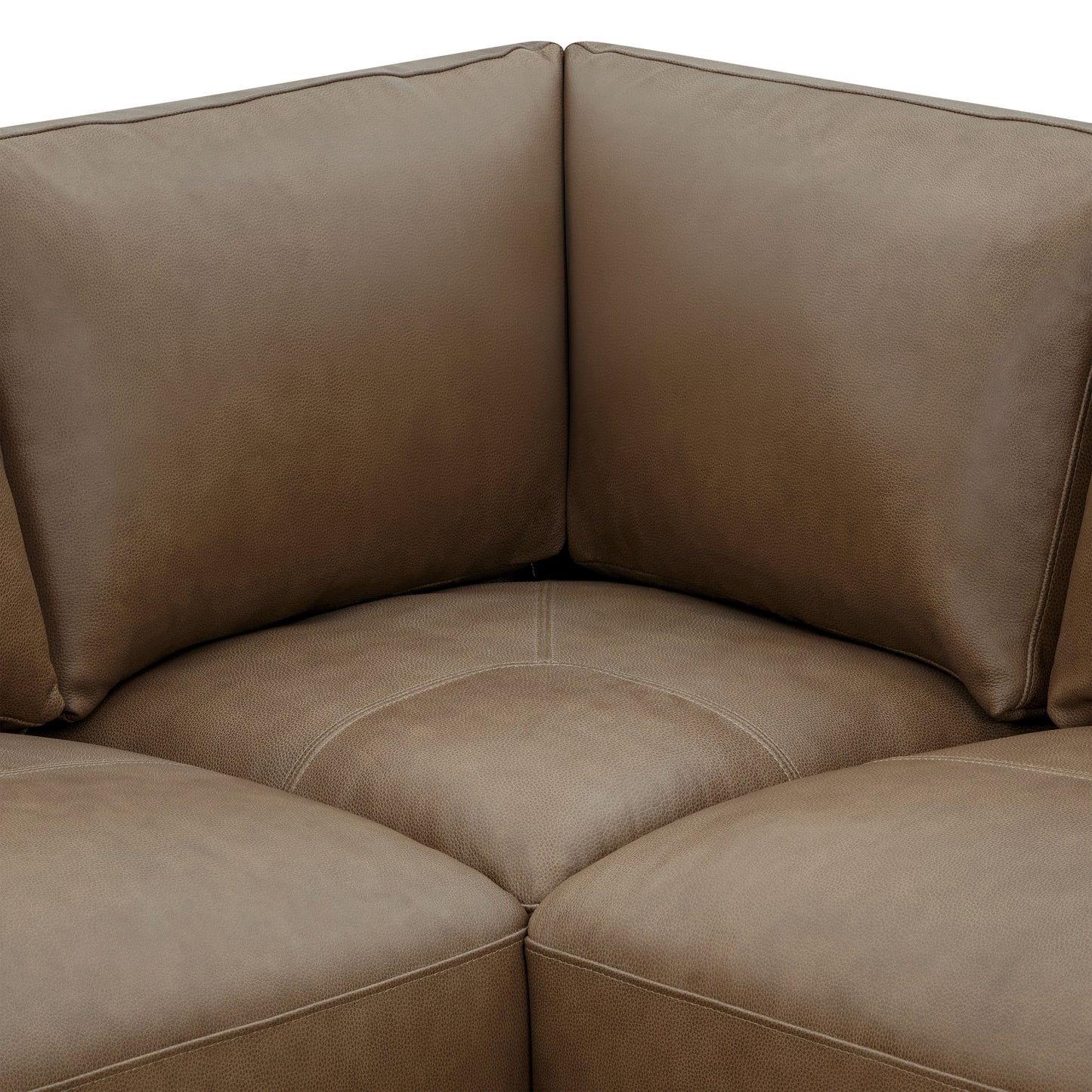 Denton 115" Leather L-Shaped Sectional | Chestnut Brown