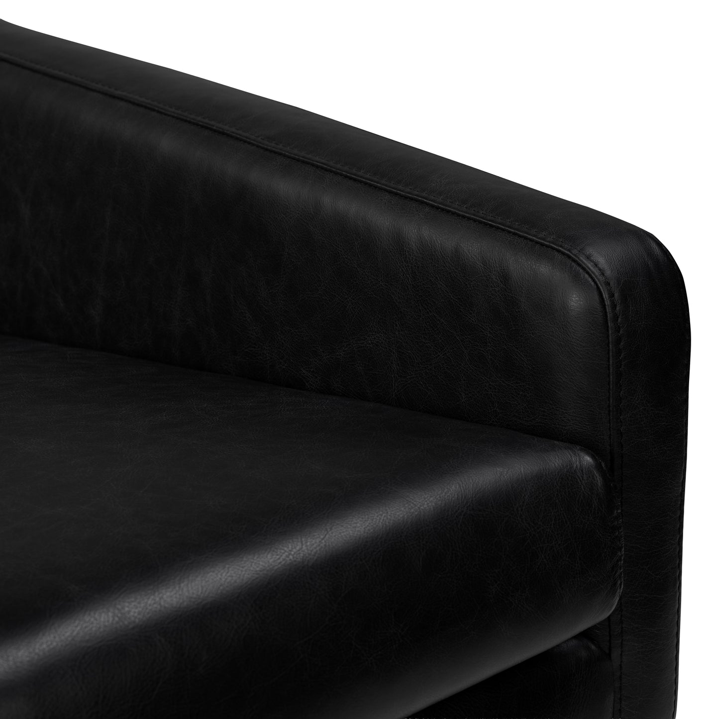Vetro Leather Swivel Lounge Chair | Onyx Black