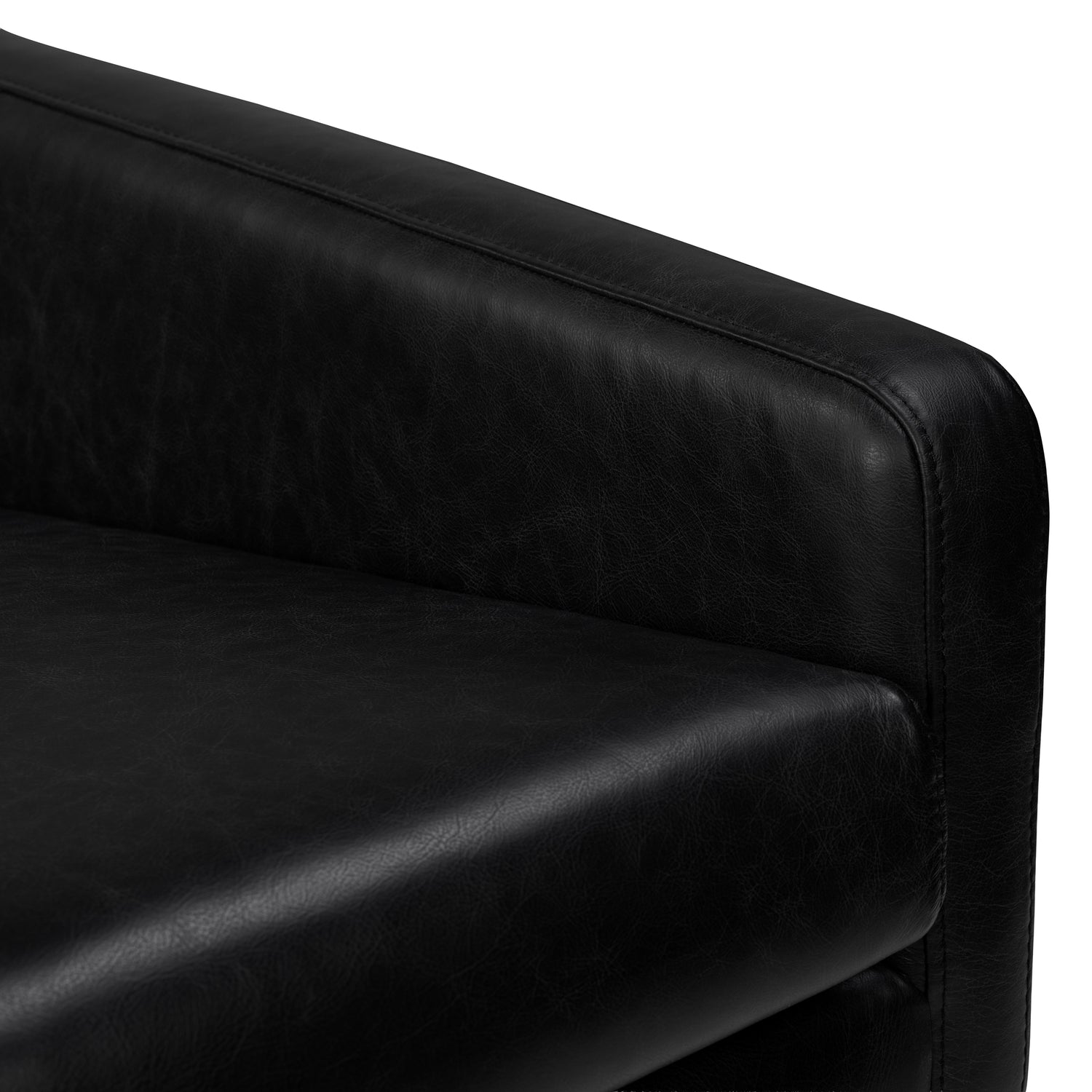 Vetro Leather Swivel Lounge Chair | Onyx Black 