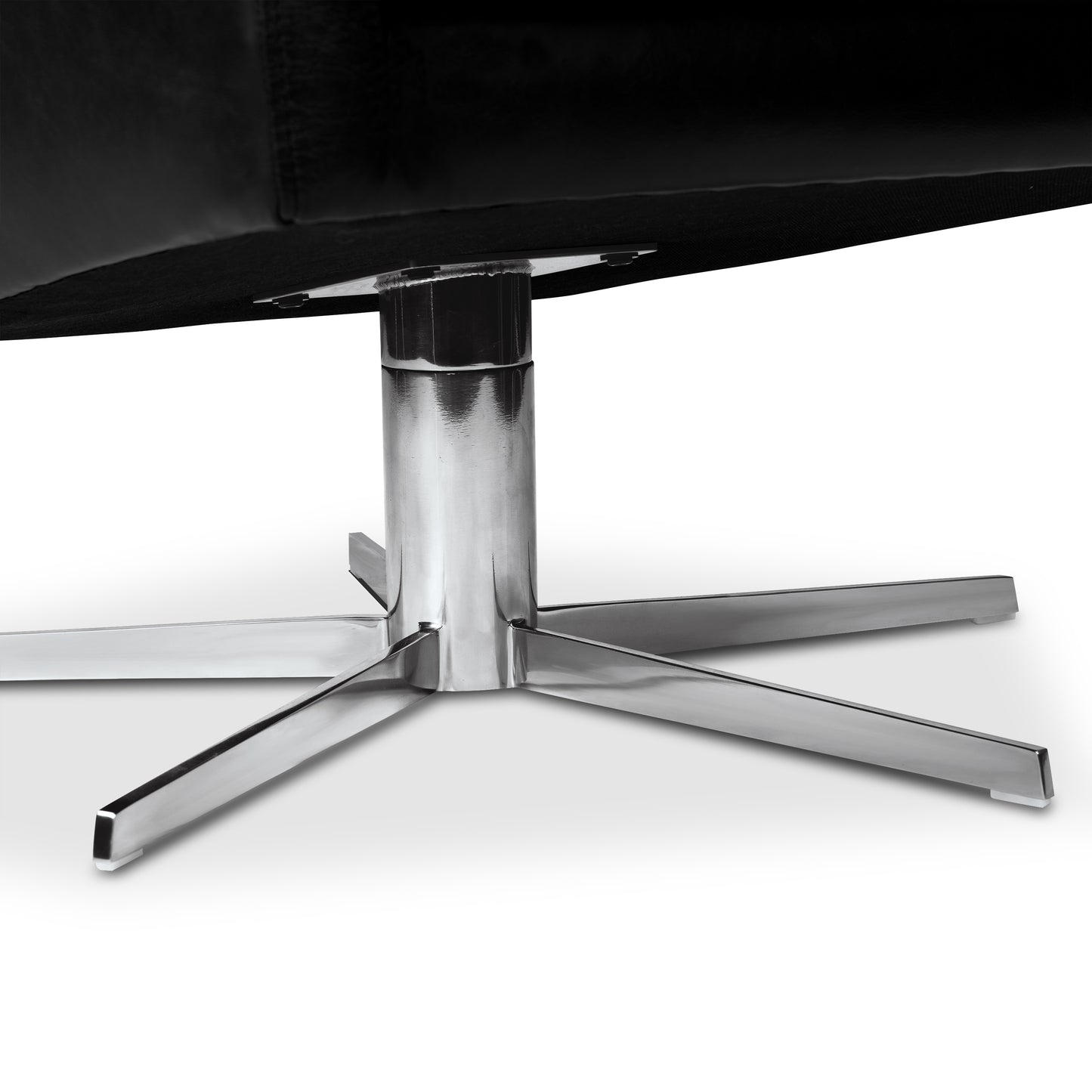 Vetro Leather Swivel Lounge Chair | Onyx Black