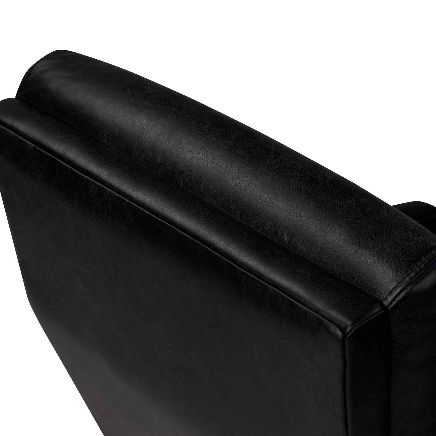 Vetro Leather Swivel Lounge Chair | Onyx Black