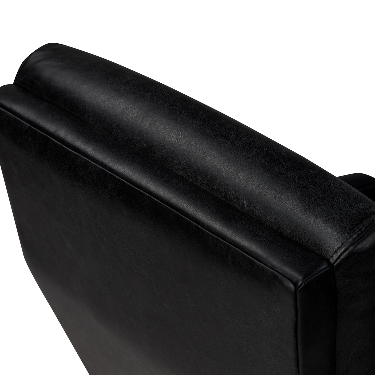 Vetro Leather Swivel Lounge Chair | Onyx Black 