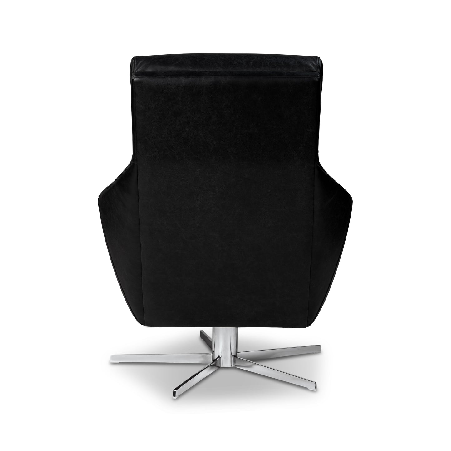 Vetro Leather Swivel Lounge Chair | Onyx Black