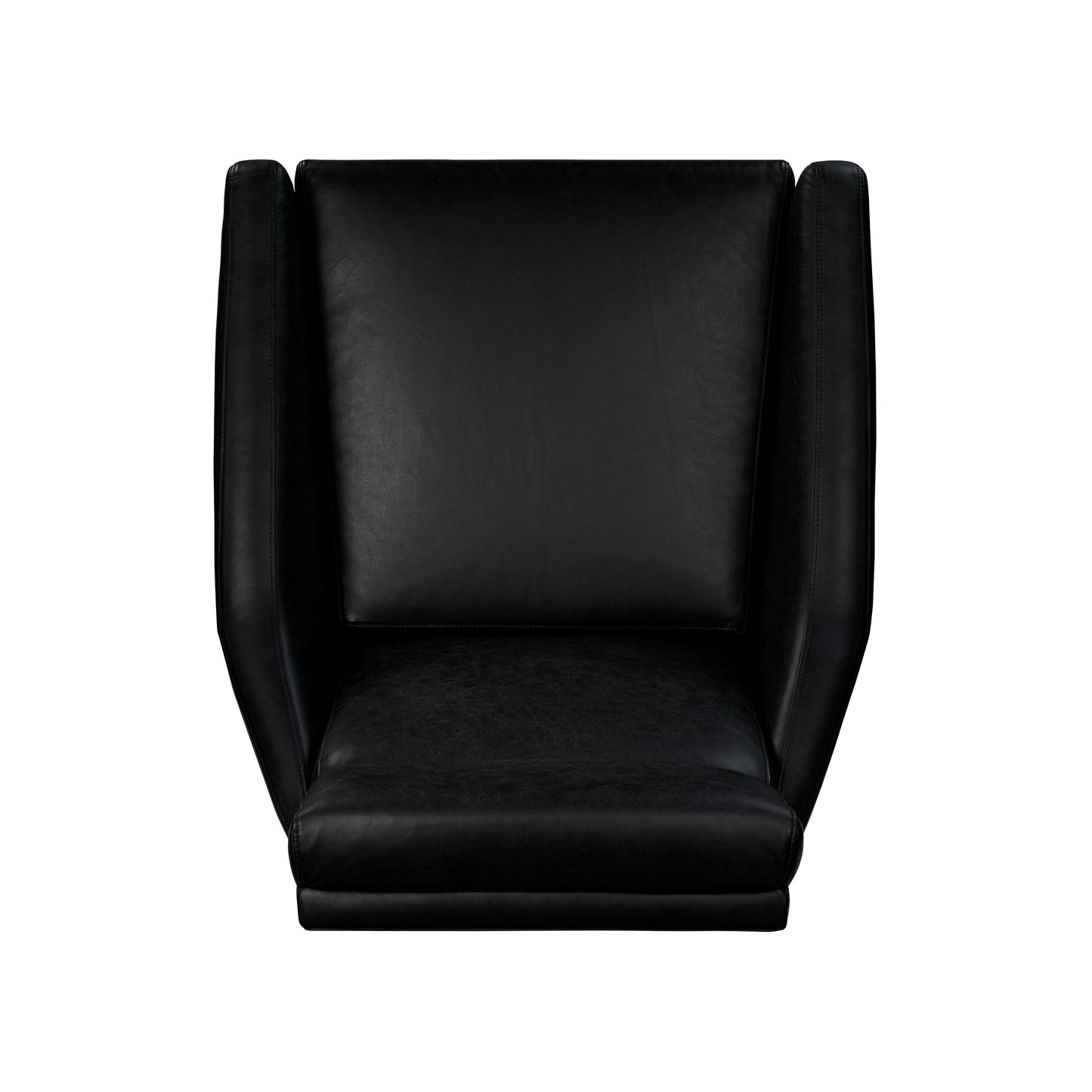 Vetro Leather Swivel Lounge Chair | Onyx Black
