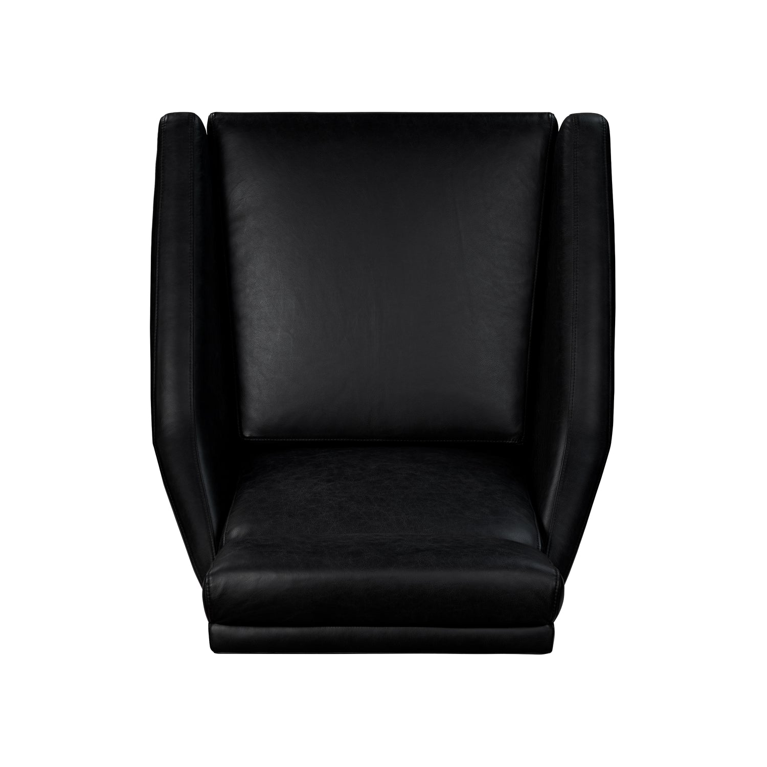 Vetro Leather Swivel Lounge Chair | Onyx Black 
