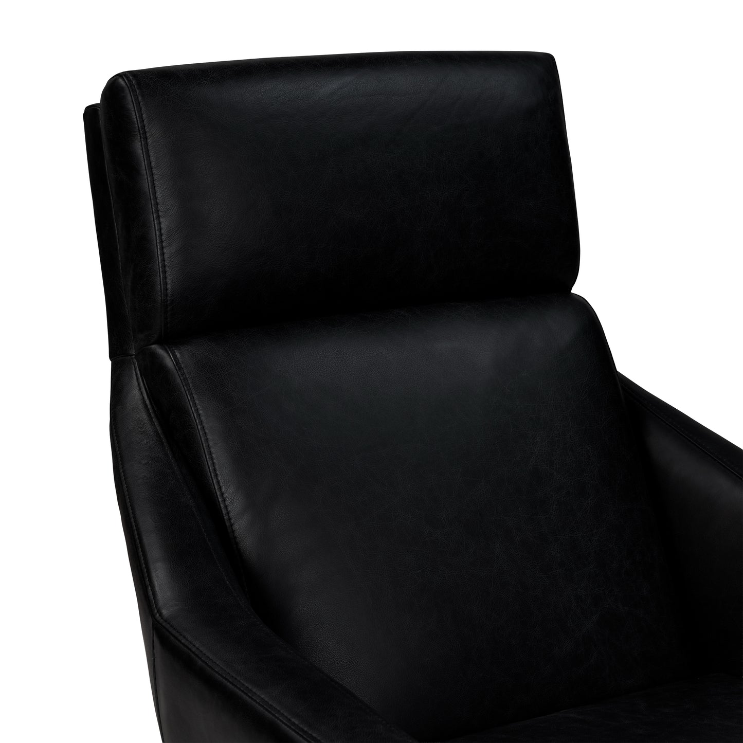 Vetro Leather Swivel Lounge Chair | Onyx Black