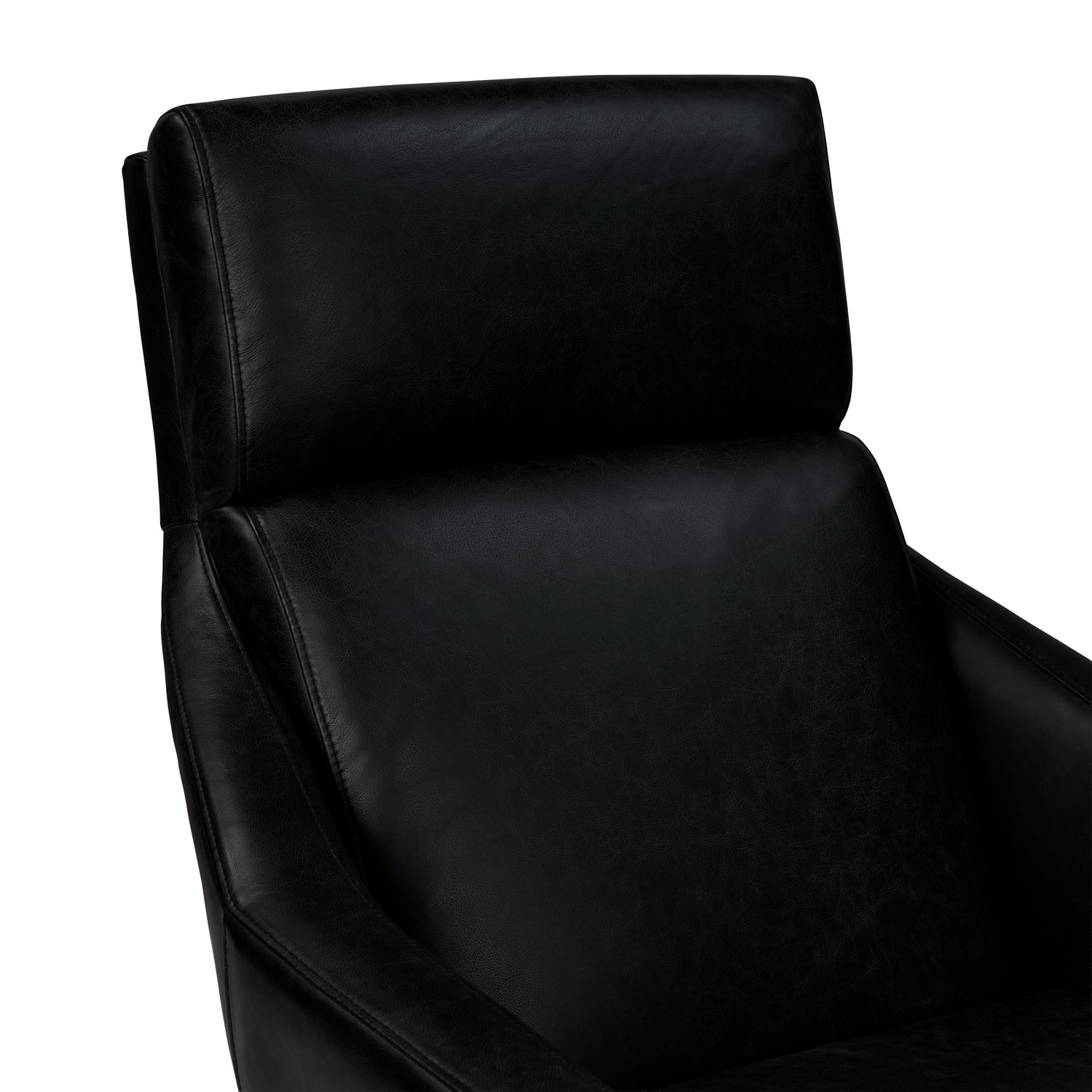 Vetro Leather Swivel Lounge Chair | Onyx Black 