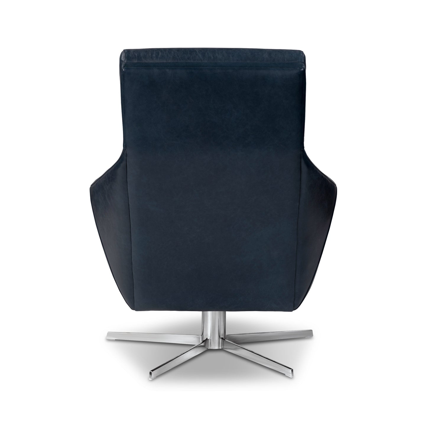 Vetro Leather Swivel Lounge Chair | Midnight Blue