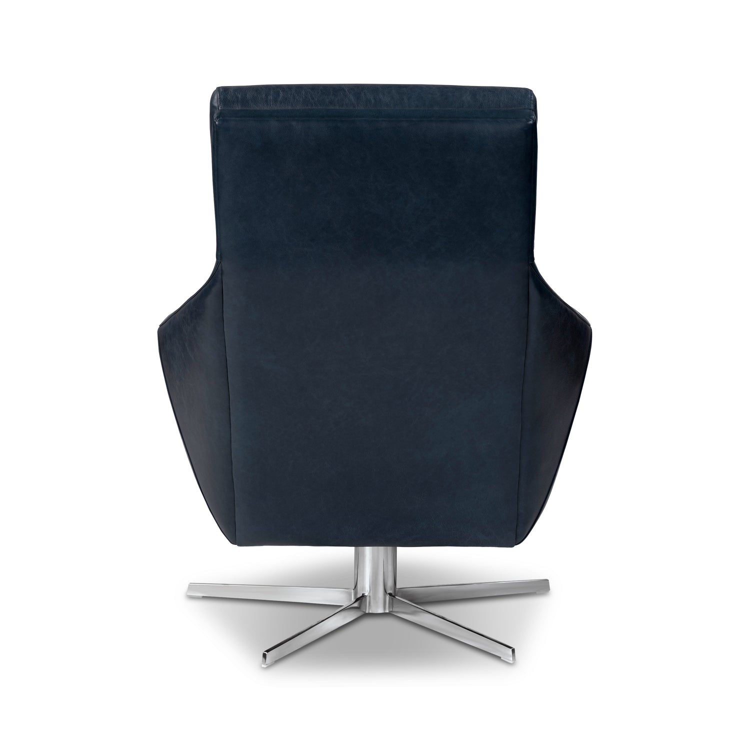 Vetro Leather Swivel Lounge Chair | Midnight Blue 