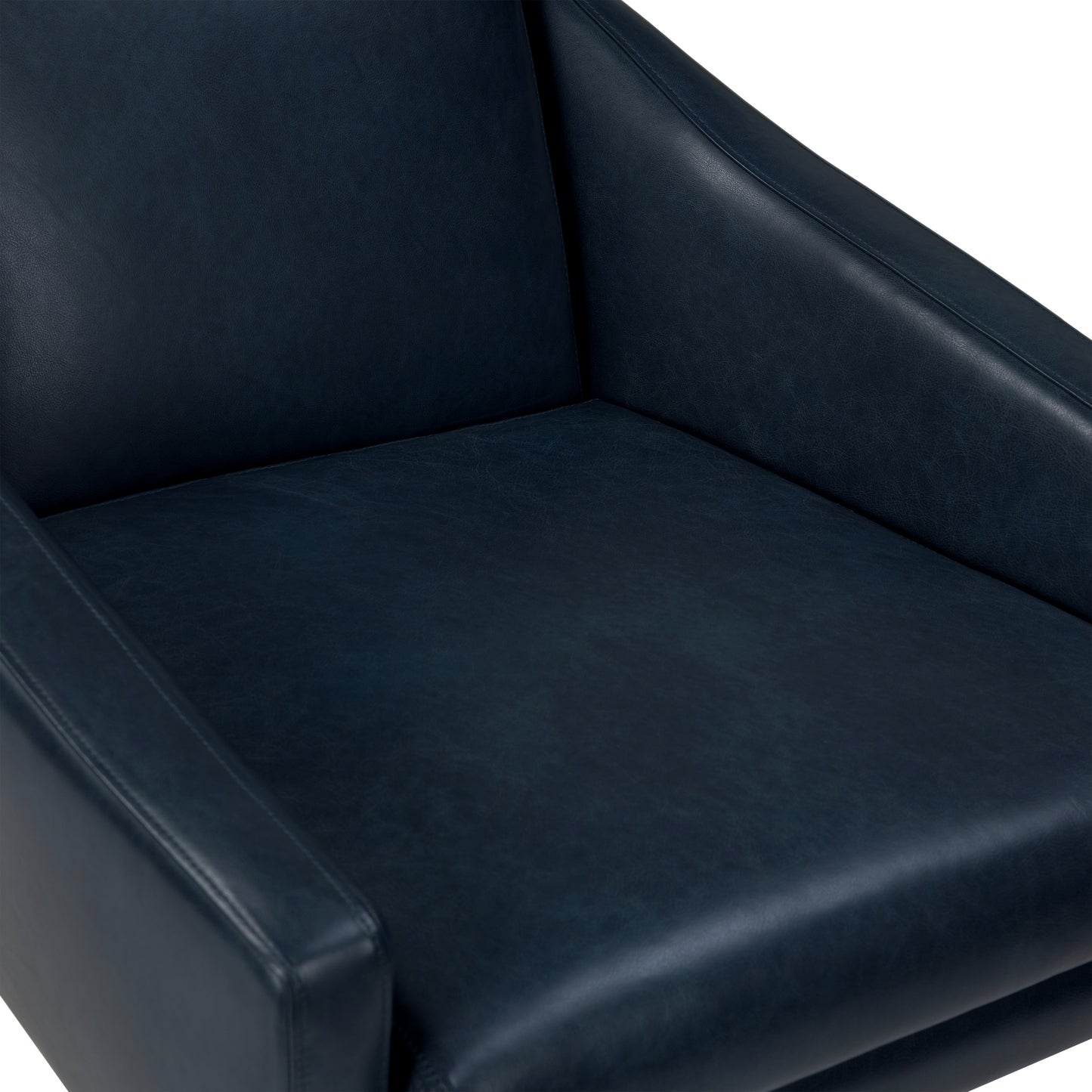 Vetro Leather Swivel Lounge Chair | Midnight Blue