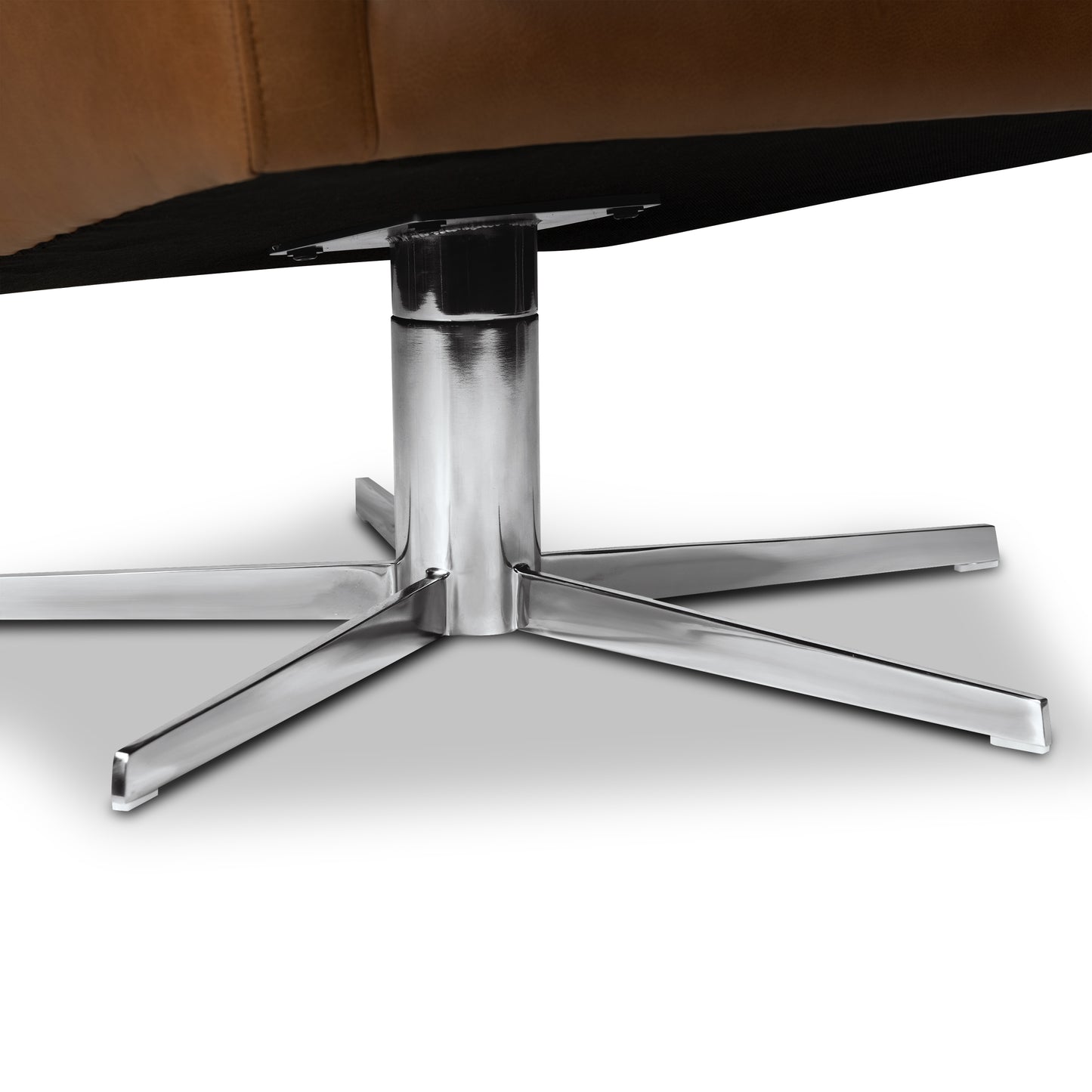 Vetro Leather Swivel Lounge Chair | Saddle Tan