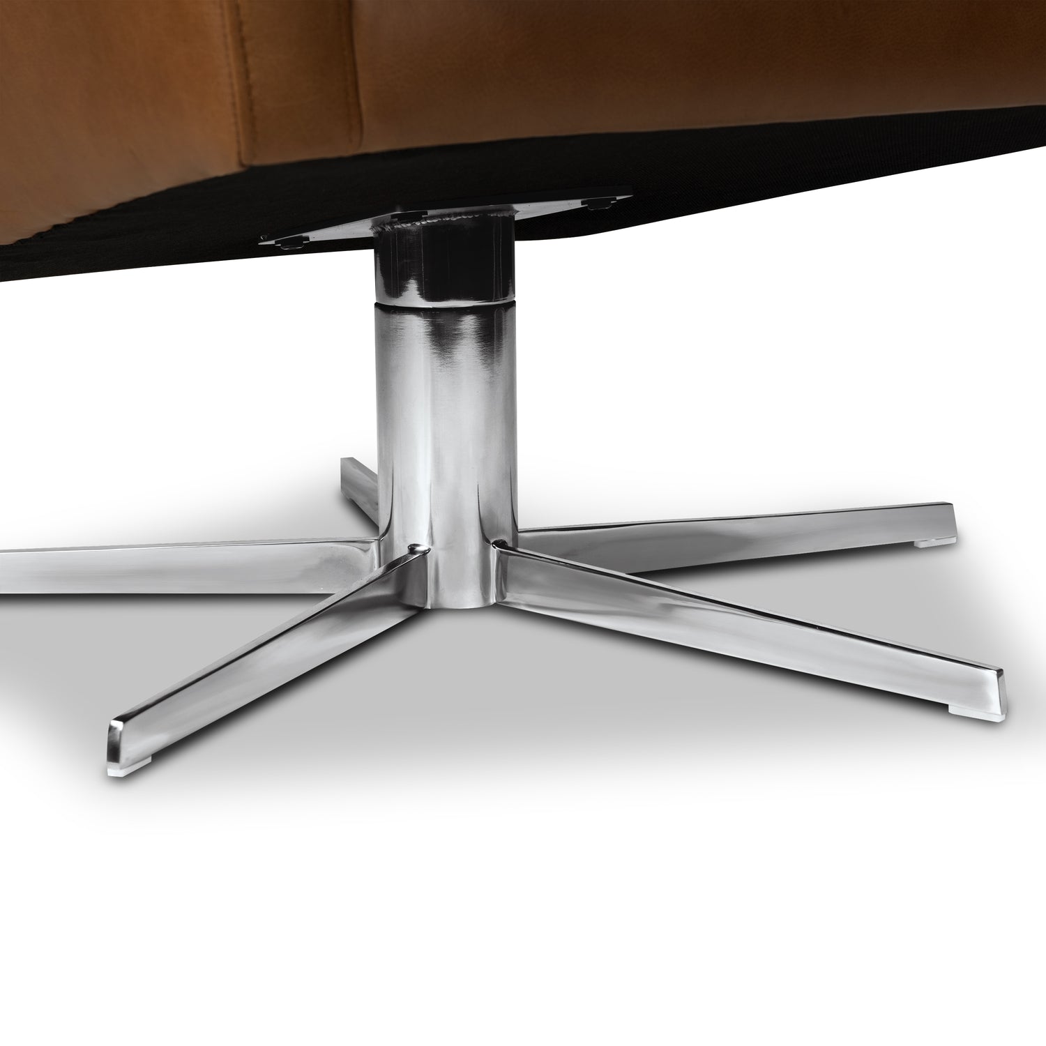 Vetro Leather Swivel Lounge Chair | Saddle Tan 