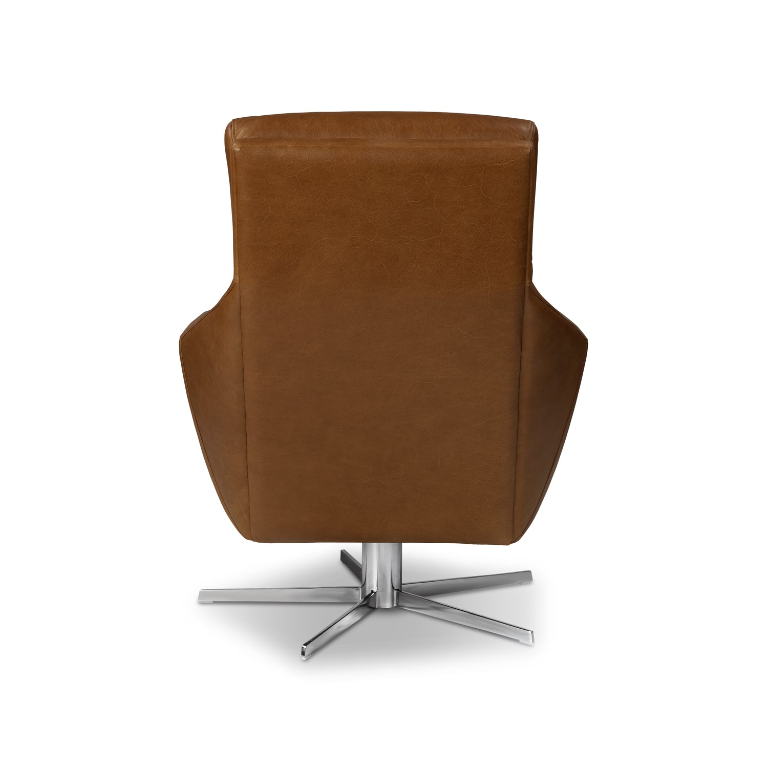 Vetro Leather Swivel Lounge Chair | Saddle Tan 