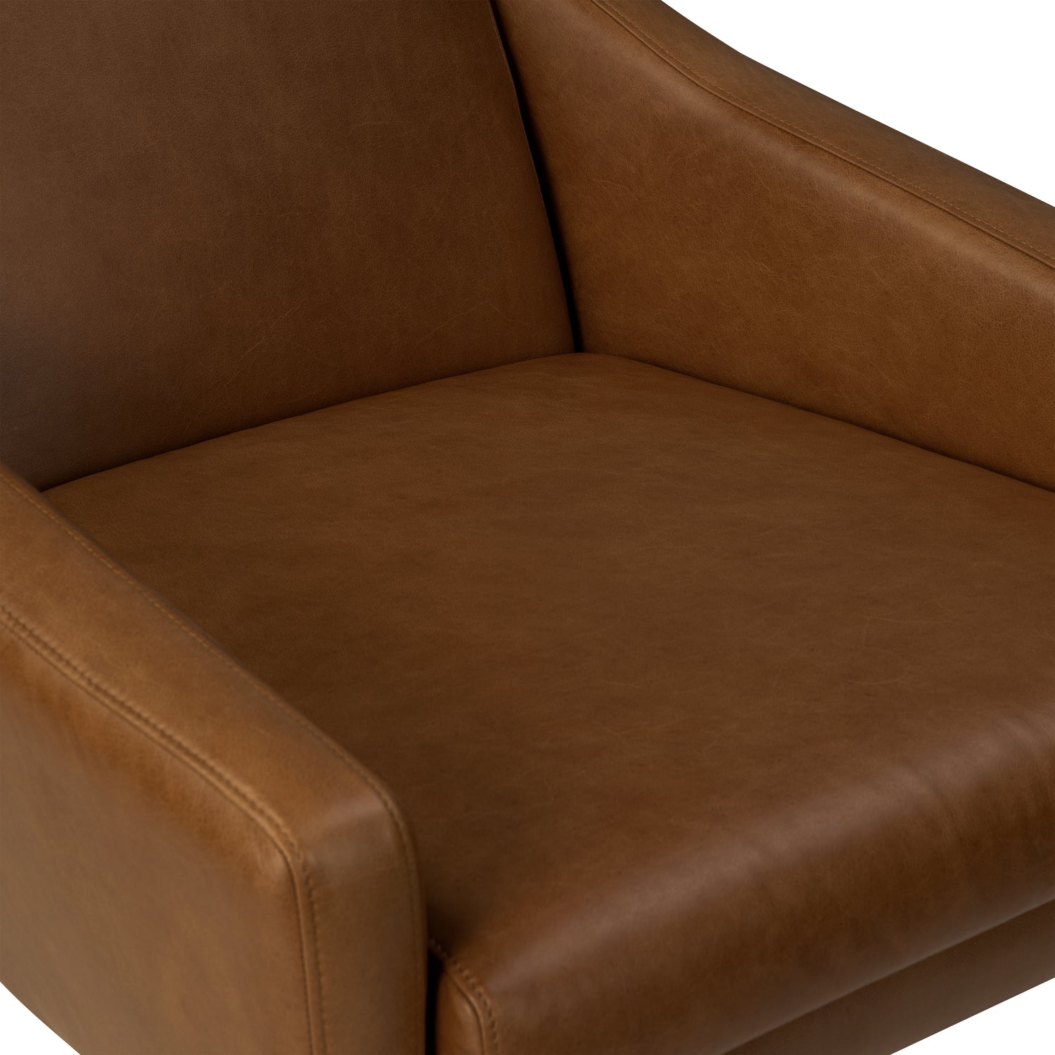 Vetro Leather Swivel Lounge Chair | Saddle Tan 