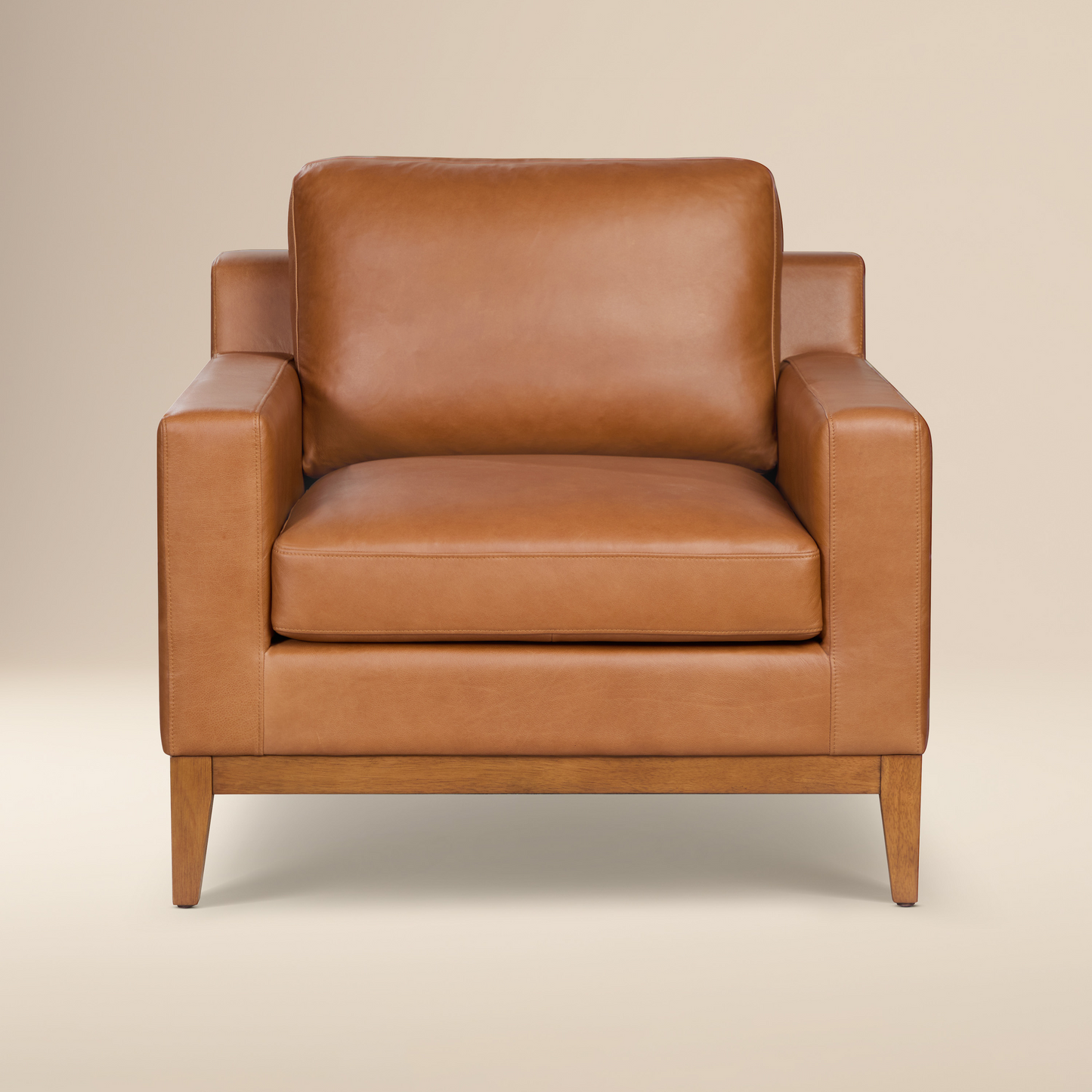 Zyon Leather Lounge Chair | Saddle Tan