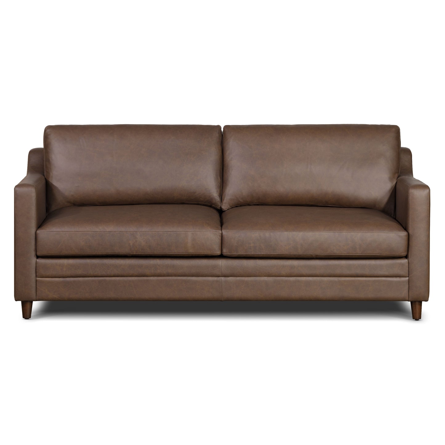 Harper Leather Pull-Out Convertible Sleeper Sofa (82") | Bridle Brown