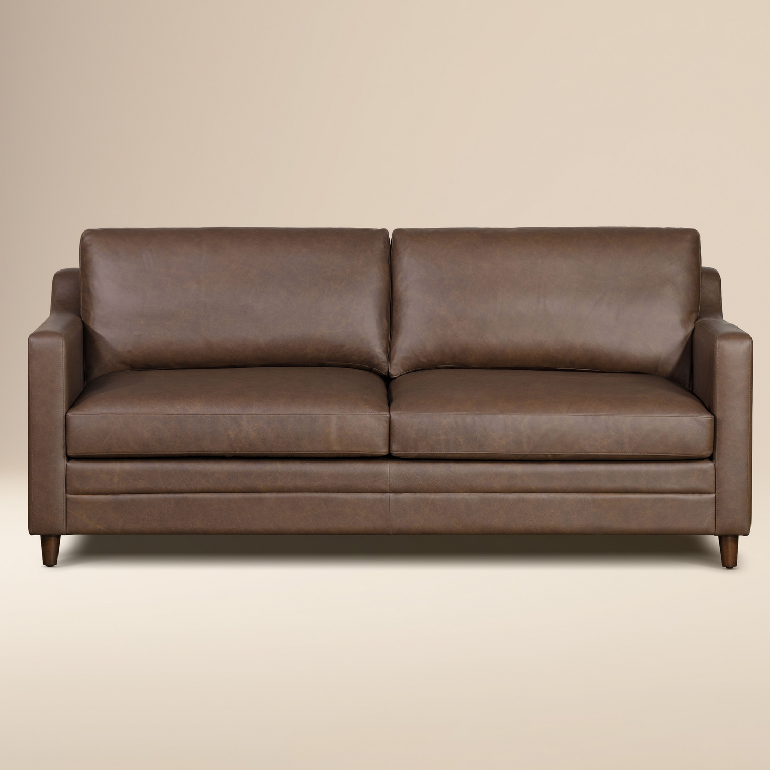 Harper Leather Pull-Out Convertible Sleeper Sofa (82