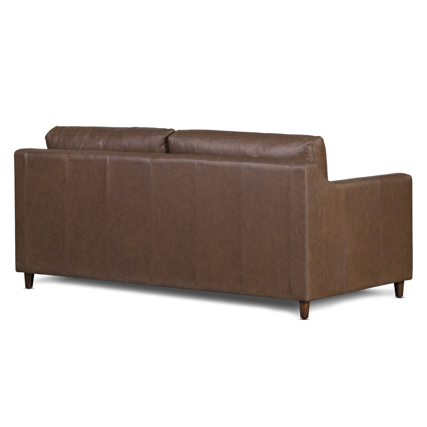 Harper Leather Pull-Out Convertible Sleeper Sofa (82") | Bridle Brown