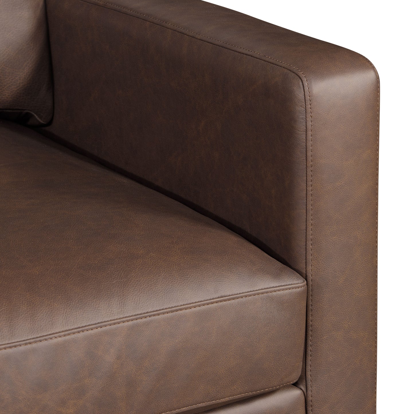 Harper Leather Pull-Out Convertible Sleeper Sofa (82") | Bridle Brown