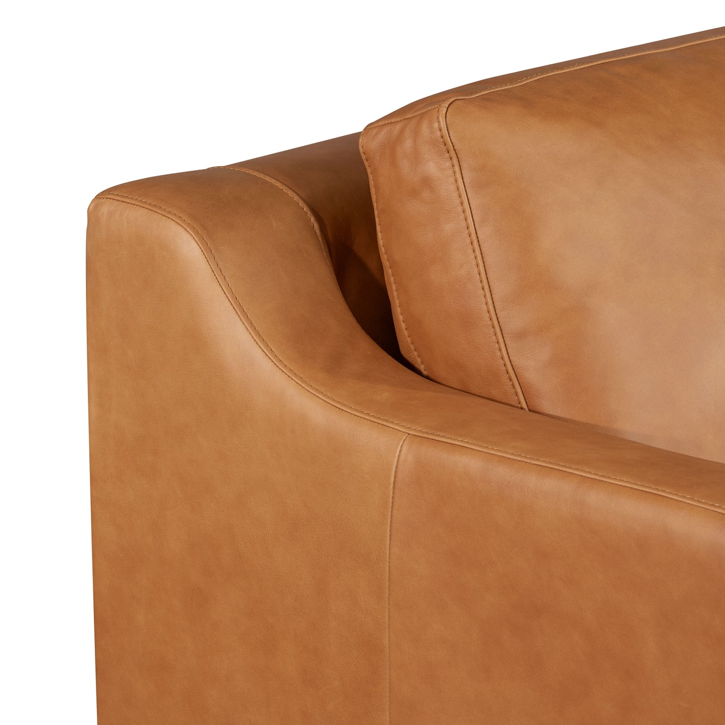 Harper 82" Leather Pull-Out Convertible Sleeper Sofa | Cognac Tan
