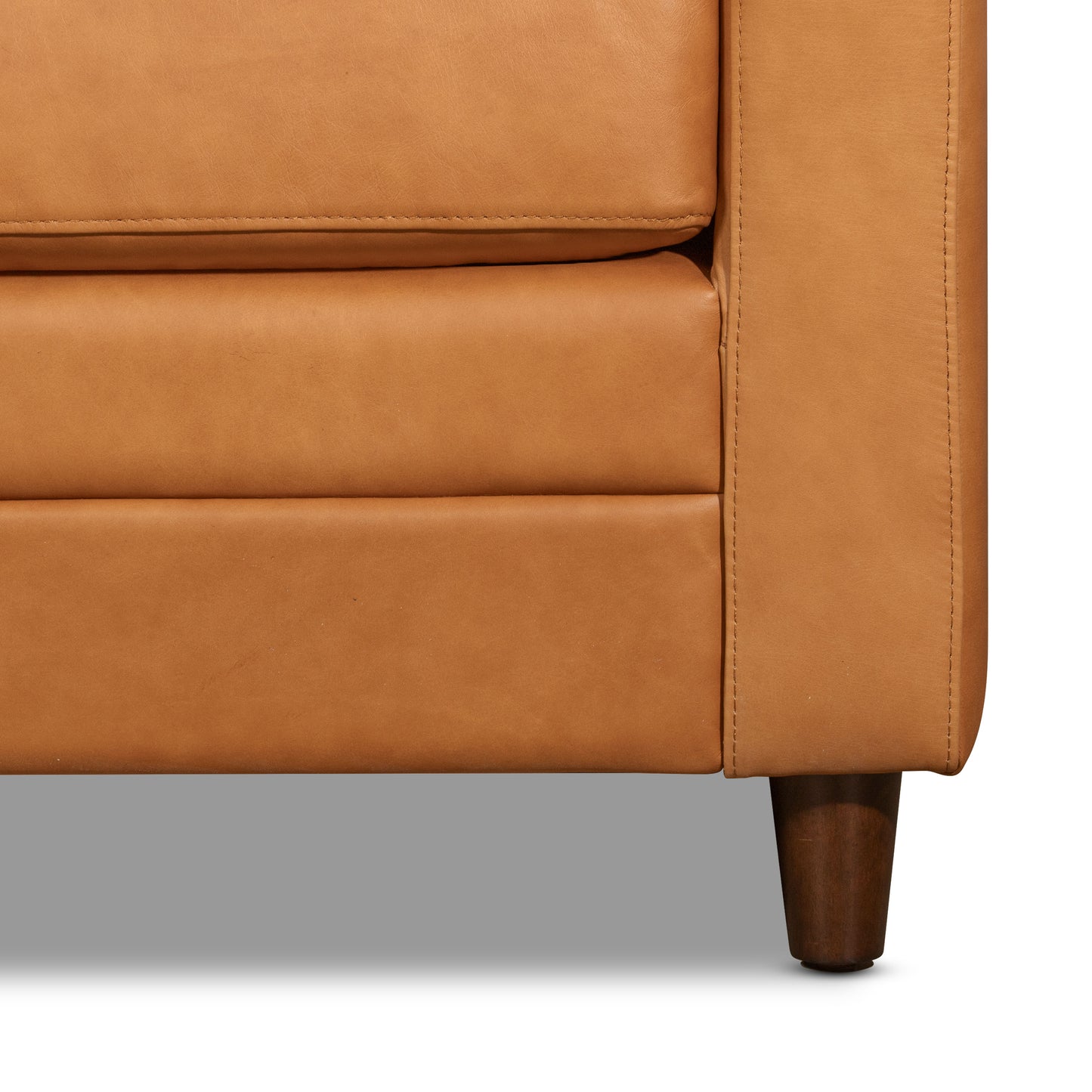 Harper 82" Leather Pull-Out Convertible Sleeper Sofa | Cognac Tan