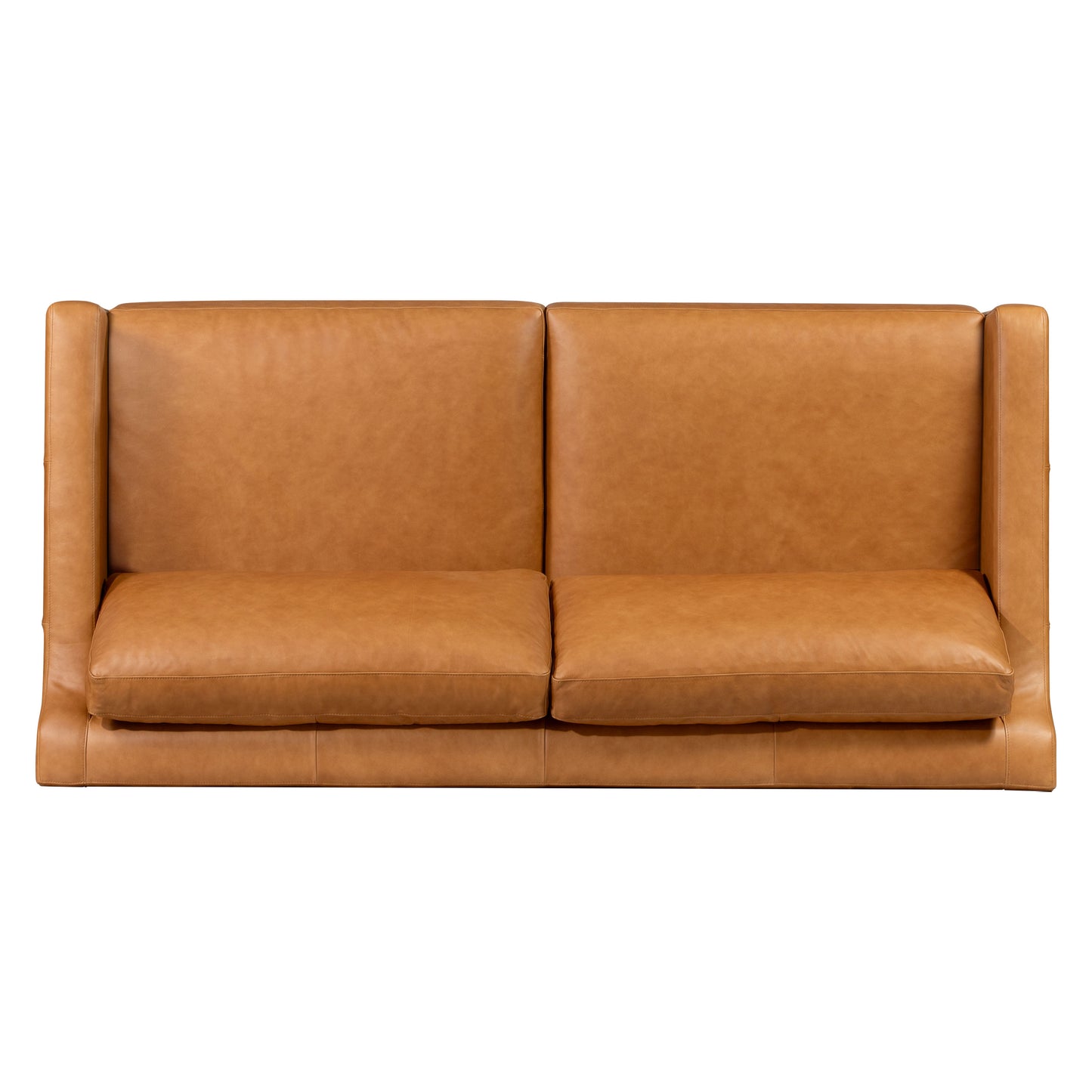 Harper 82" Leather Pull-Out Convertible Sleeper Sofa | Cognac Tan