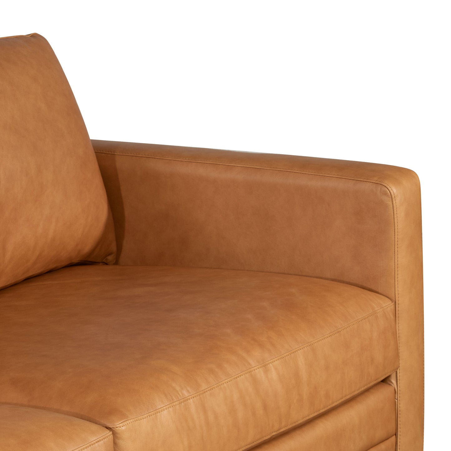 Harper 82" Leather Pull-Out Convertible Sleeper Sofa | Cognac Tan