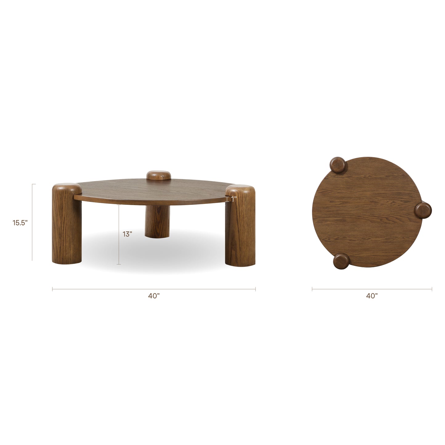 Chordo 39.4" Coffee Table | Tundra Brown